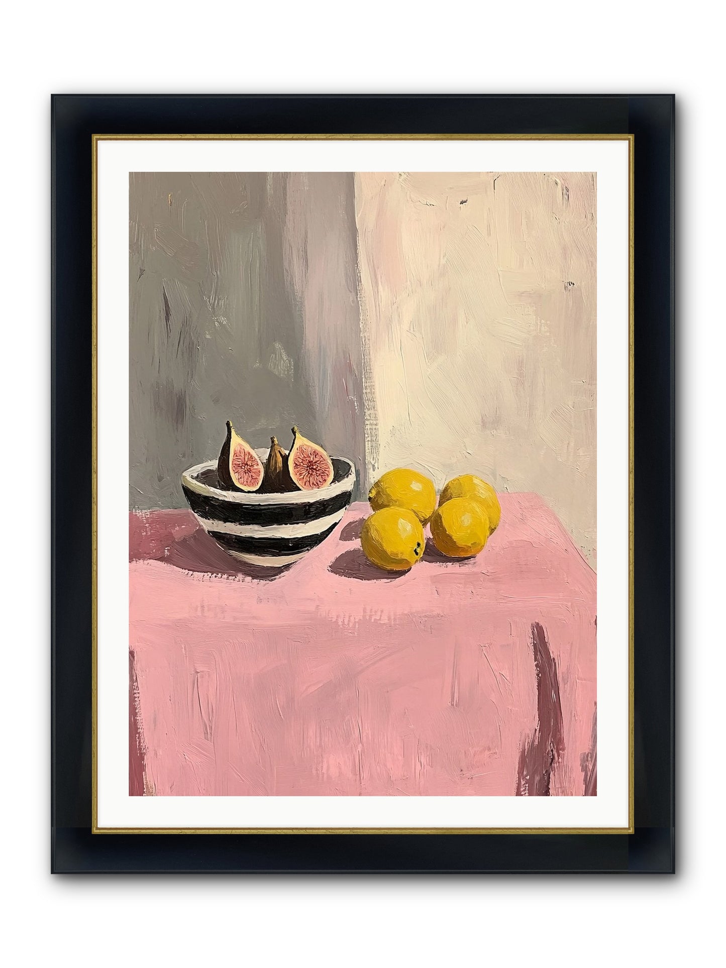 The Pink Cloth Framed Print - Wide Black w/Gold 30x40