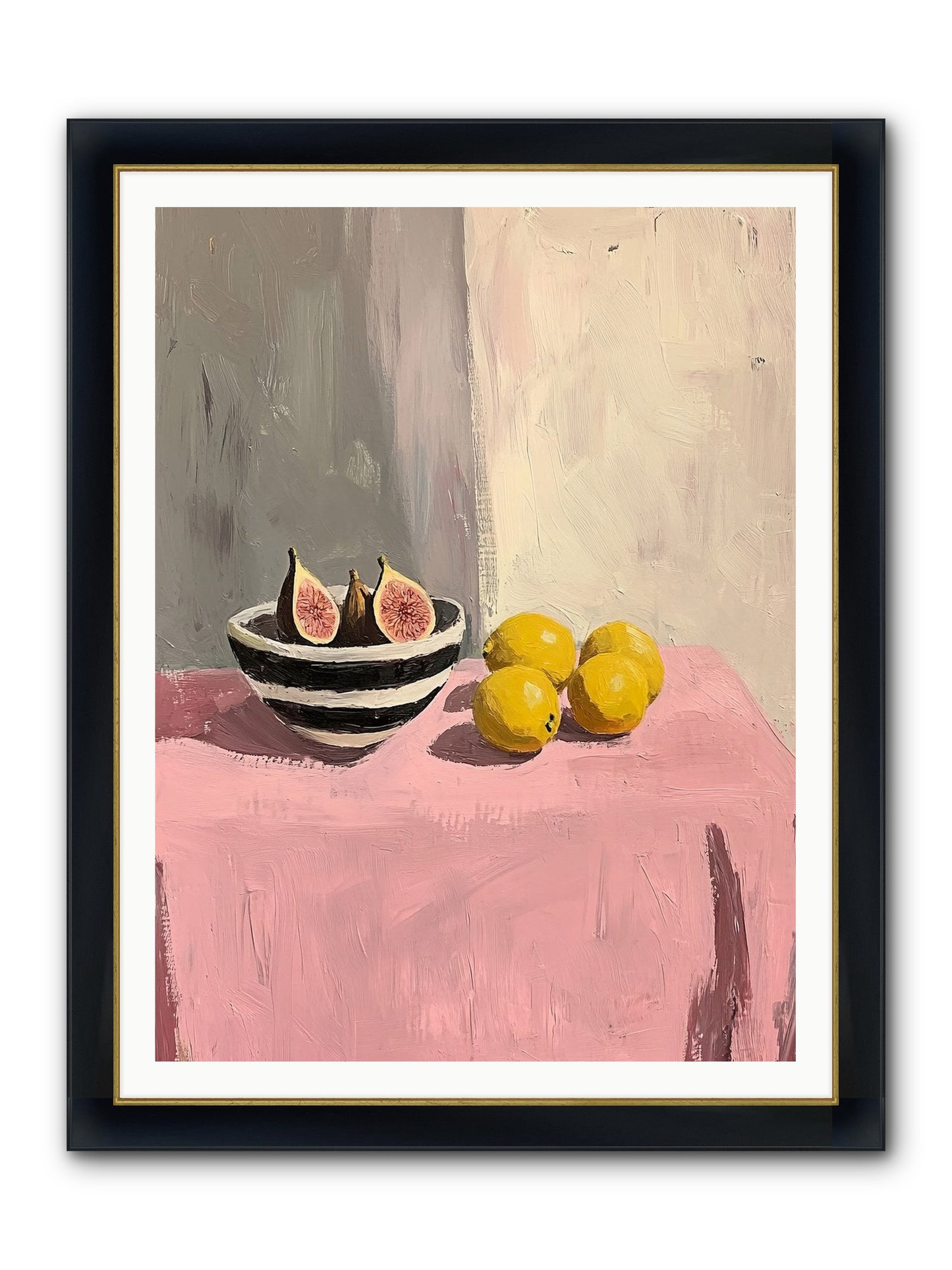 The Pink Cloth Framed Print - Wide Black w/Gold 36x48