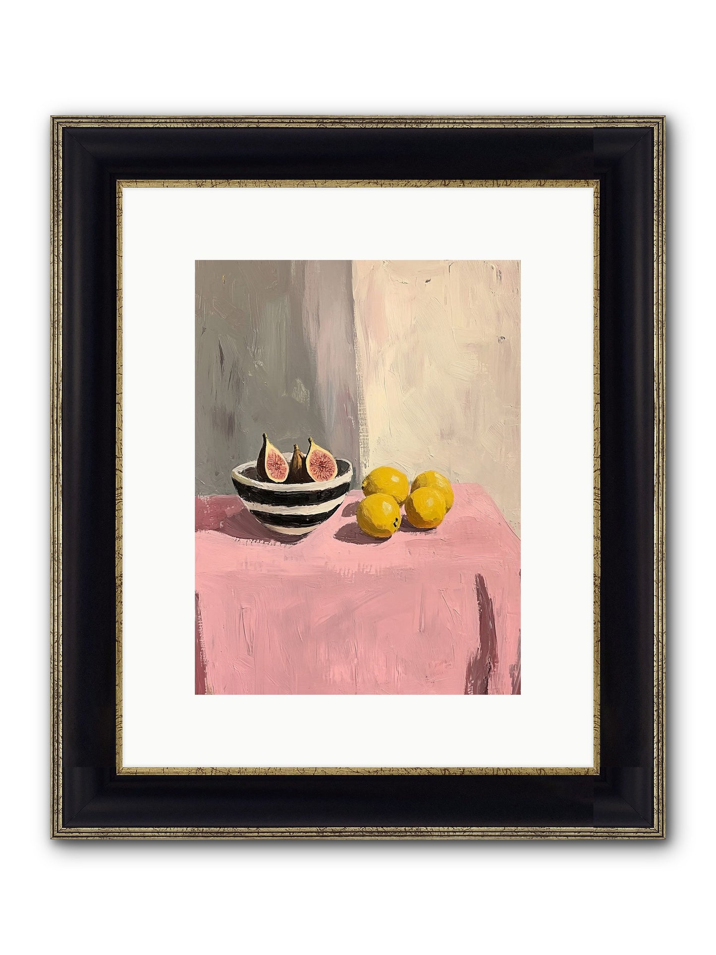 The Pink Cloth Framed Print - Black & Gold 9x12