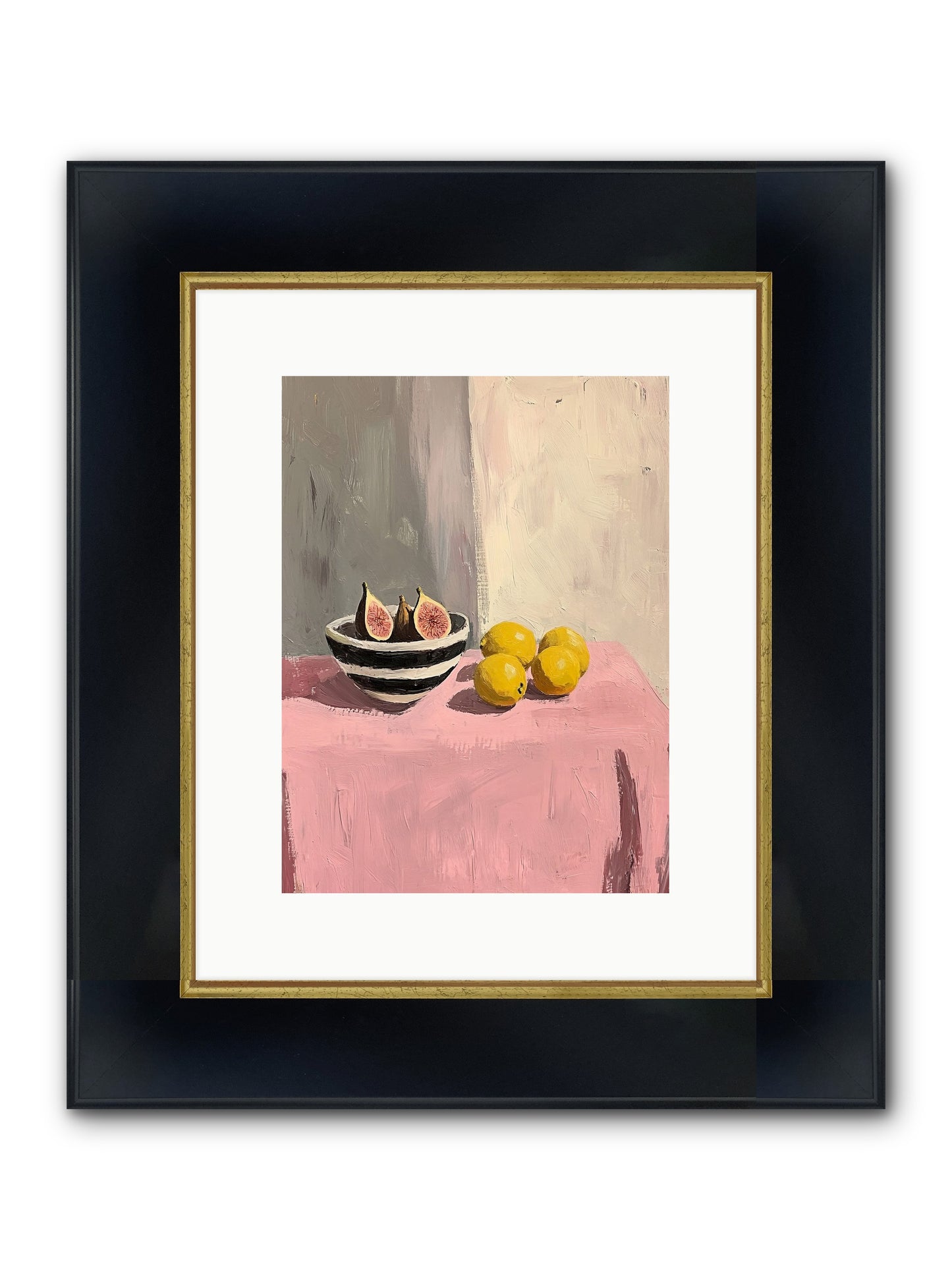 The Pink Cloth Framed Print - Wide Black w/Gold 9x12