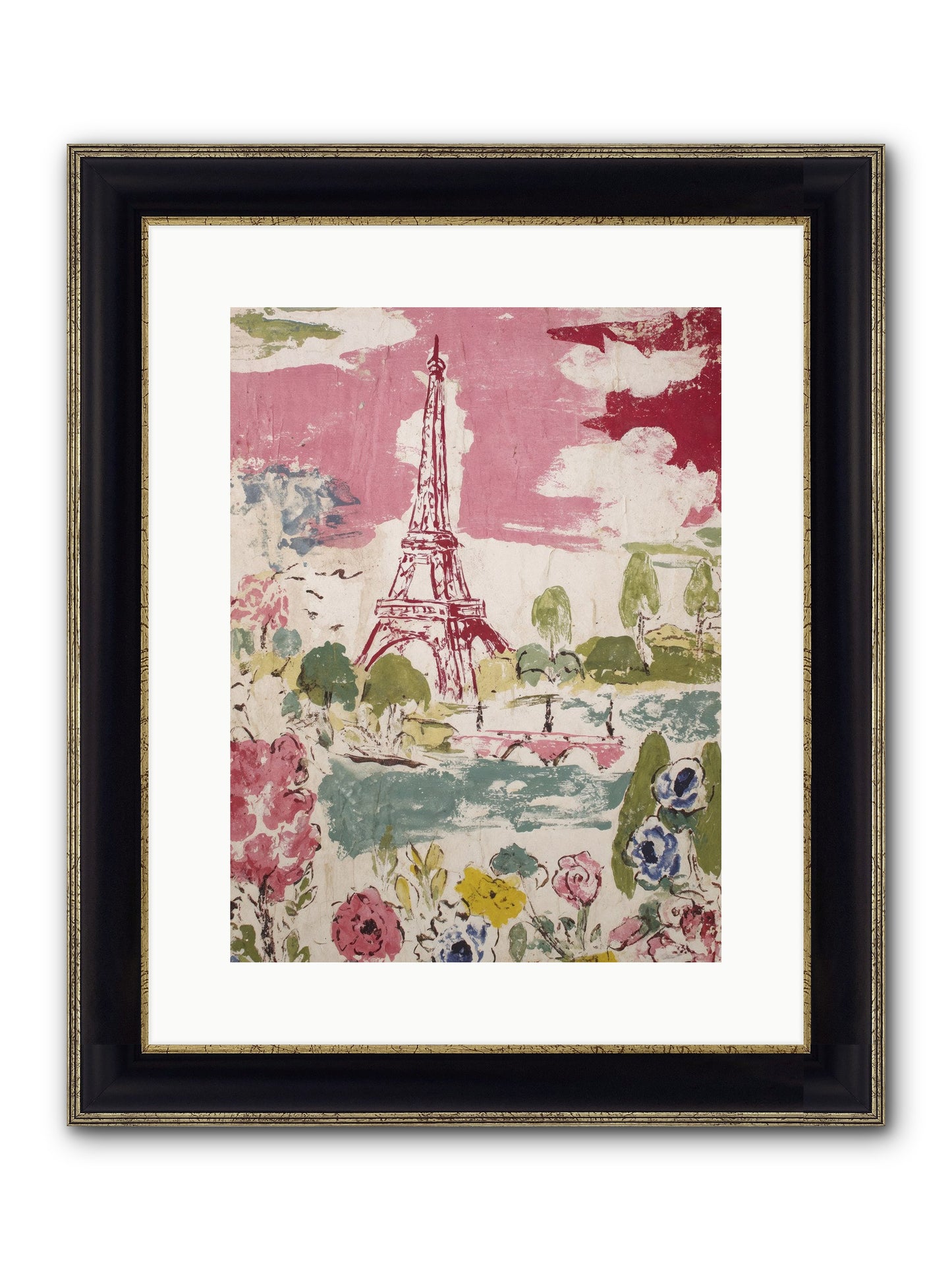 The Pink Hour Framed Print - Black & Gold 12x16
