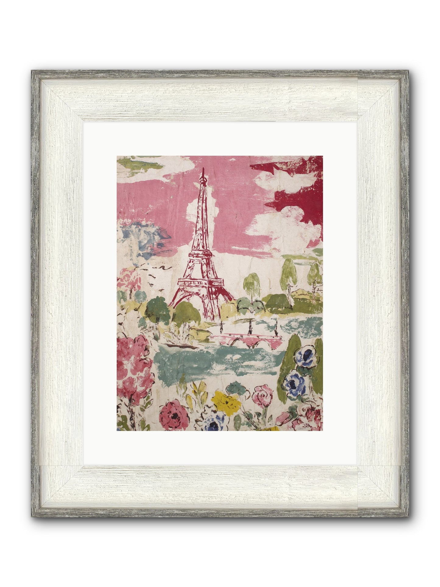 The Pink Hour Framed Print - Driftwood White 12x16