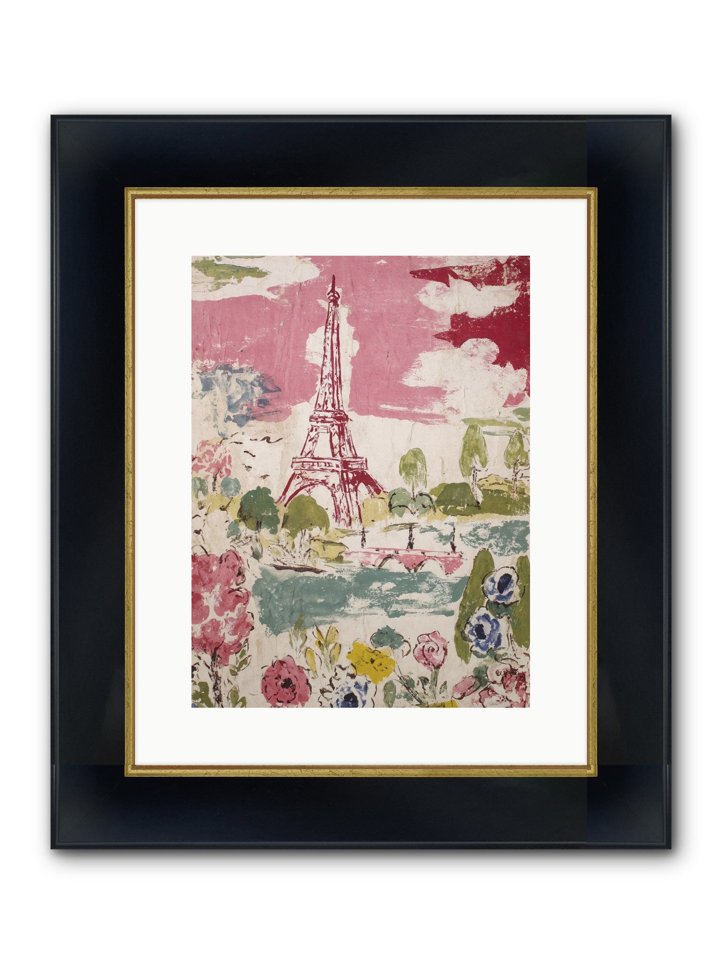 The Pink Hour Framed Print - Wide Black w/Gold 12x16