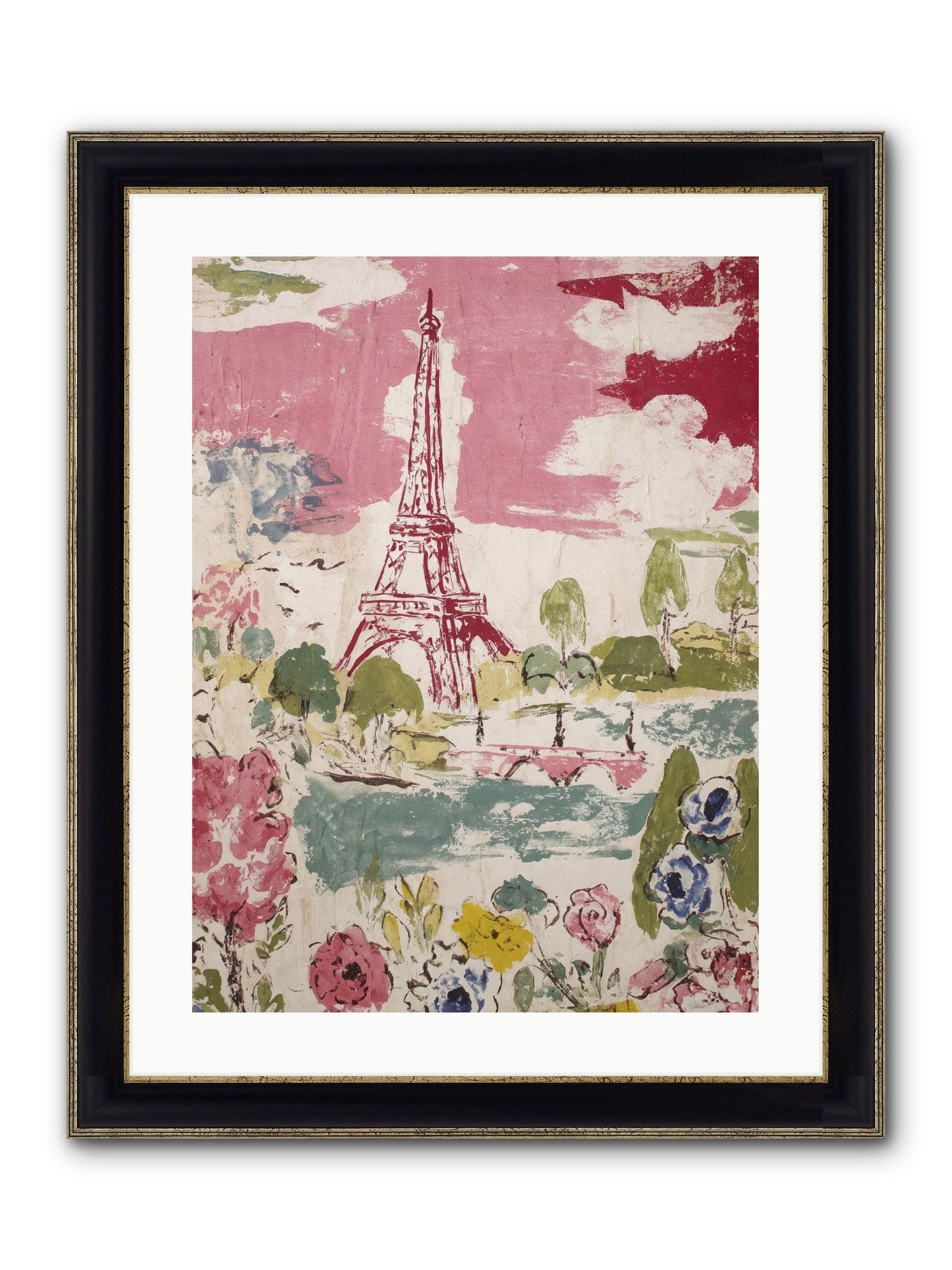 The Pink Hour Framed Print - Black & Gold 18x24