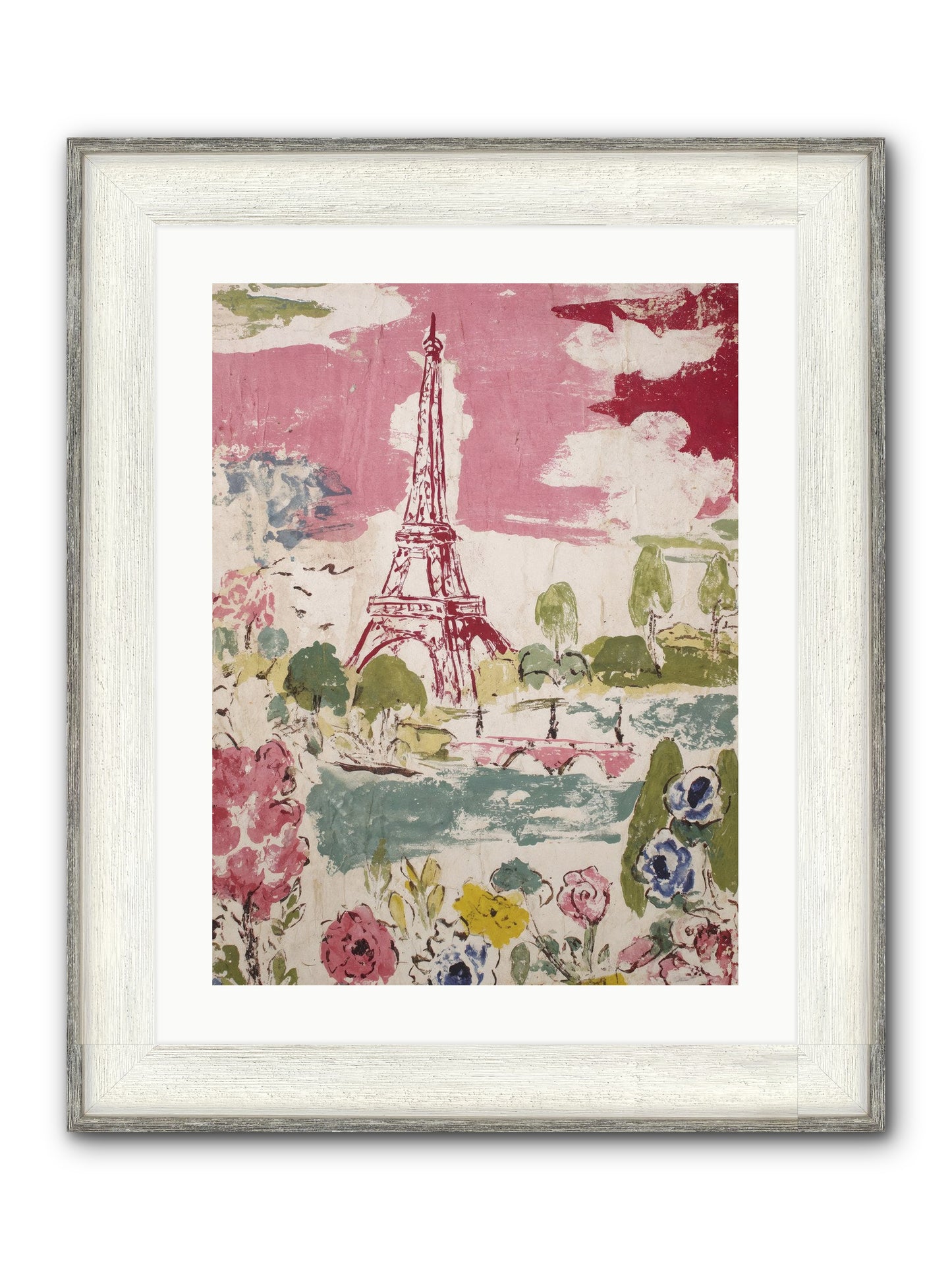 The Pink Hour Framed Print - Driftwood White 18x24