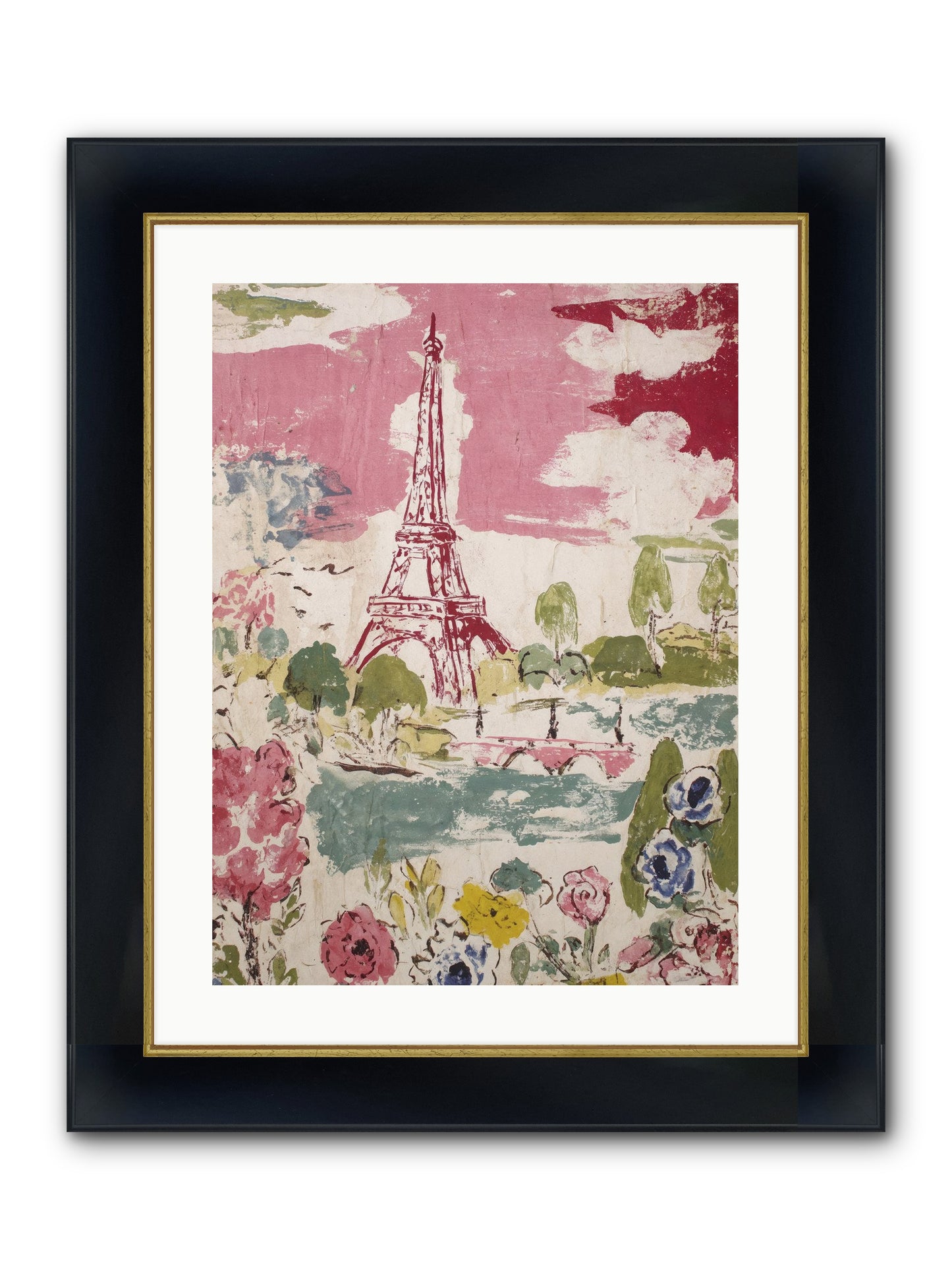 The Pink Hour Framed Print - Wide Black w/Gold 18x24