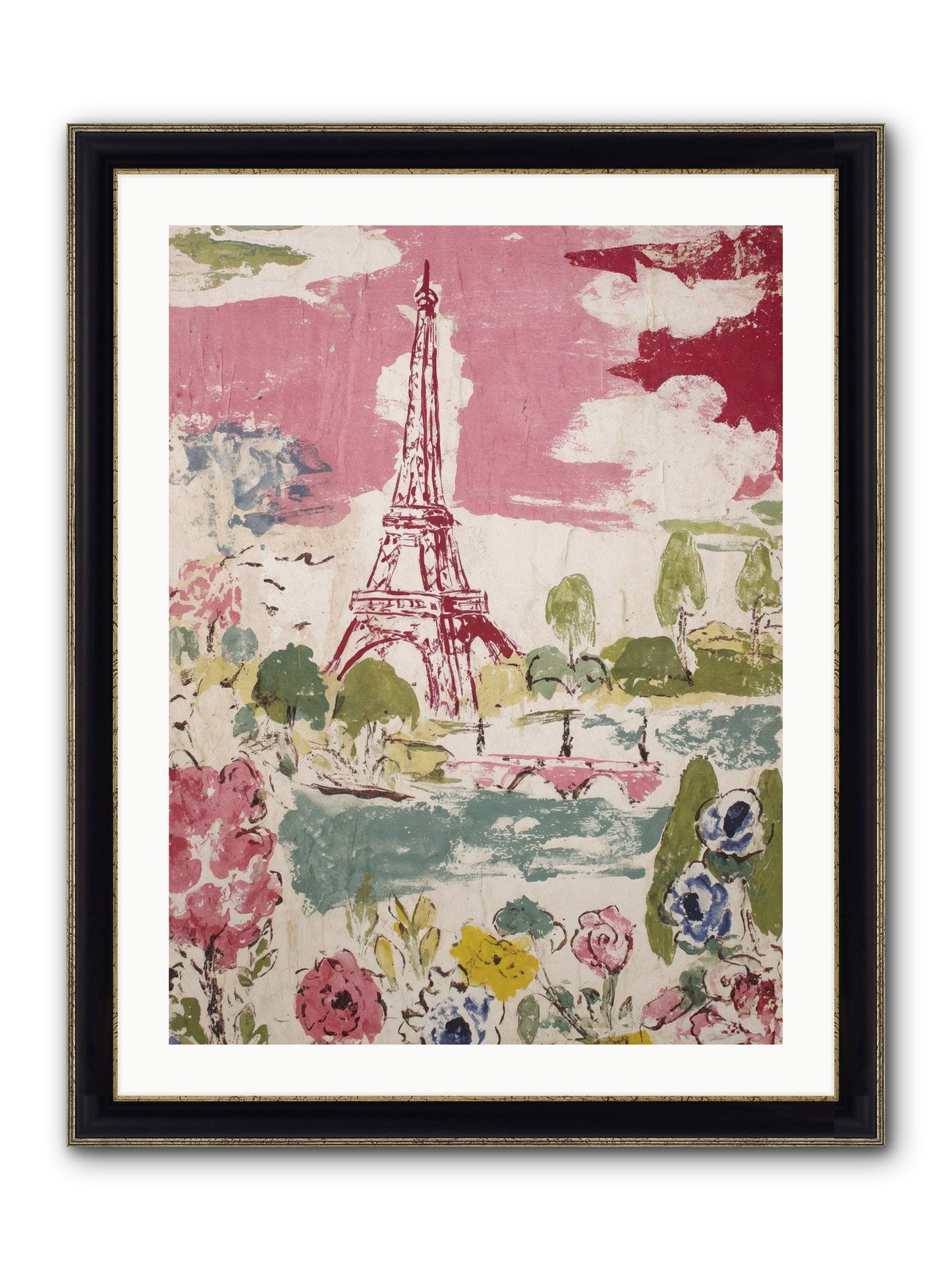 The Pink Hour Framed Print - Black & Gold 24x32