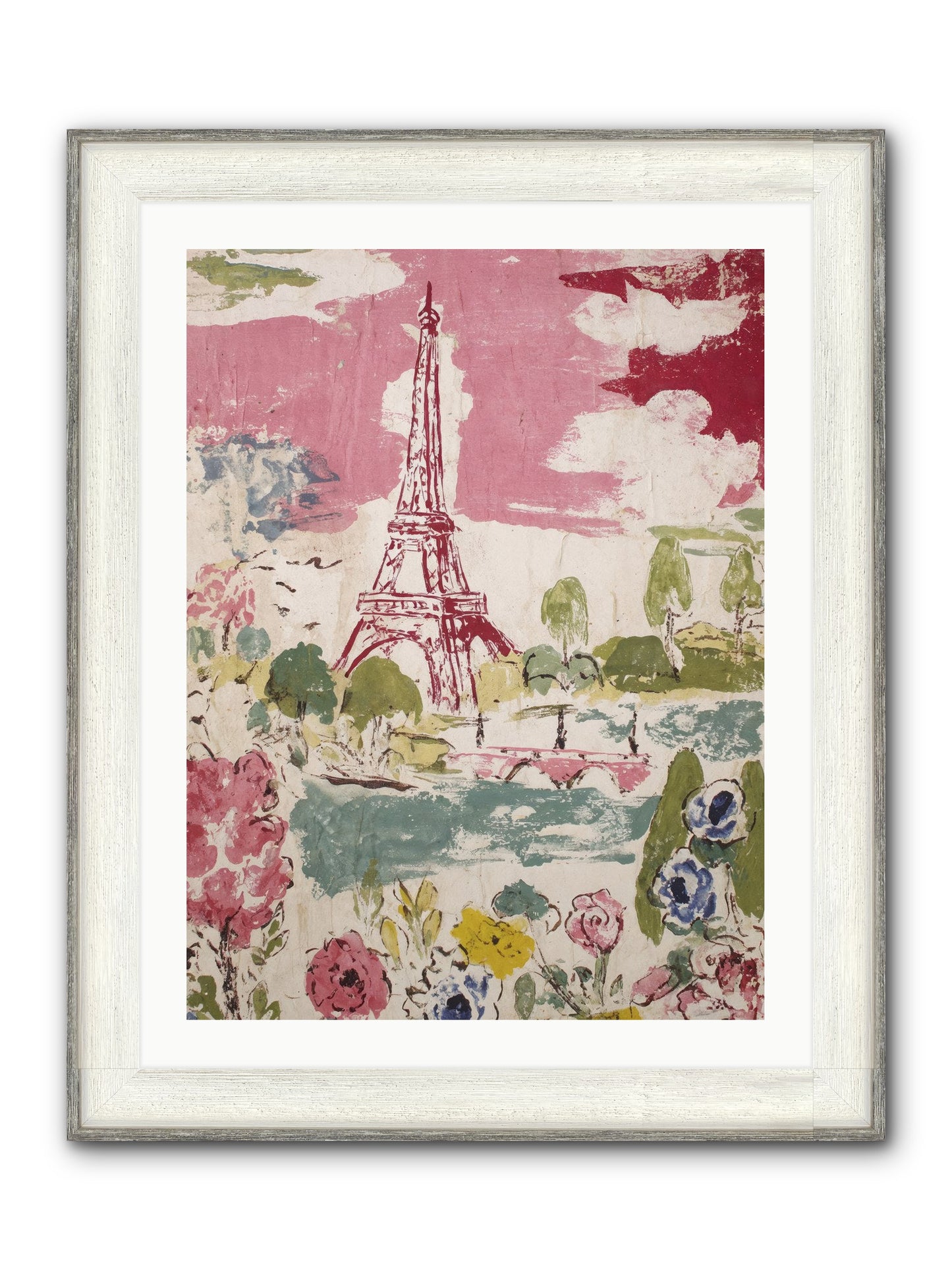 The Pink Hour Framed Print - Driftwood White 24x32
