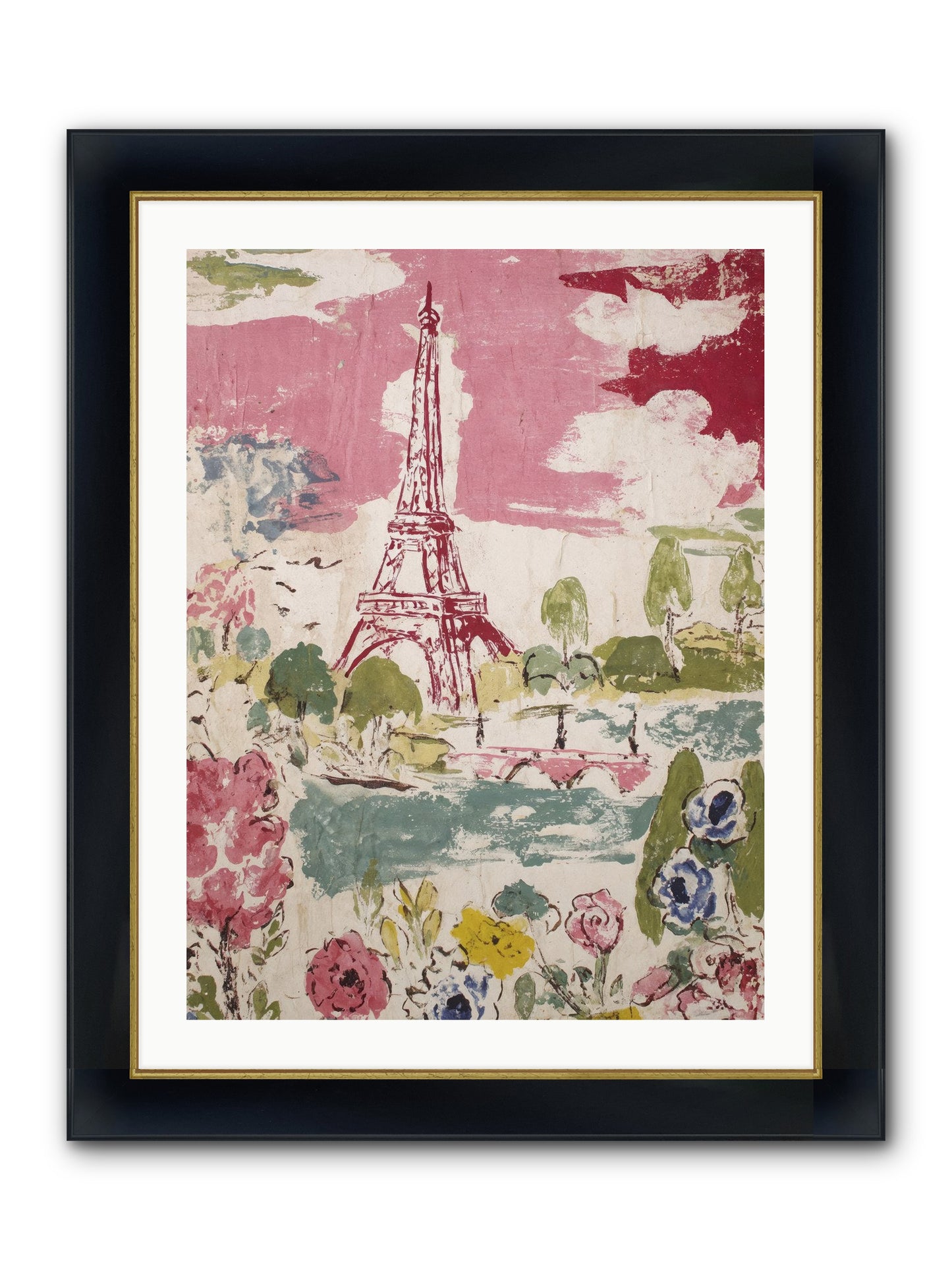 The Pink Hour Framed Print - Wide Black w/Gold 24x32