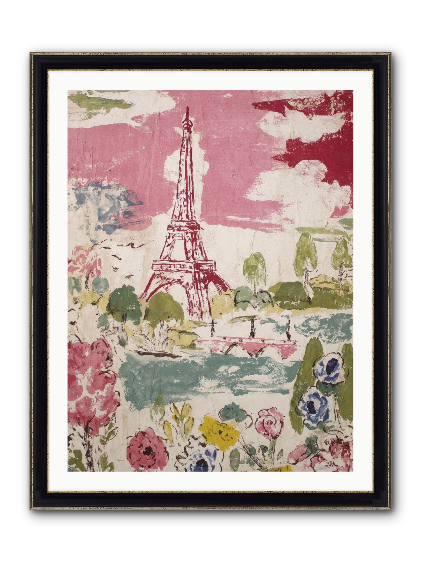 The Pink Hour Framed Print - Black & Gold 30x40