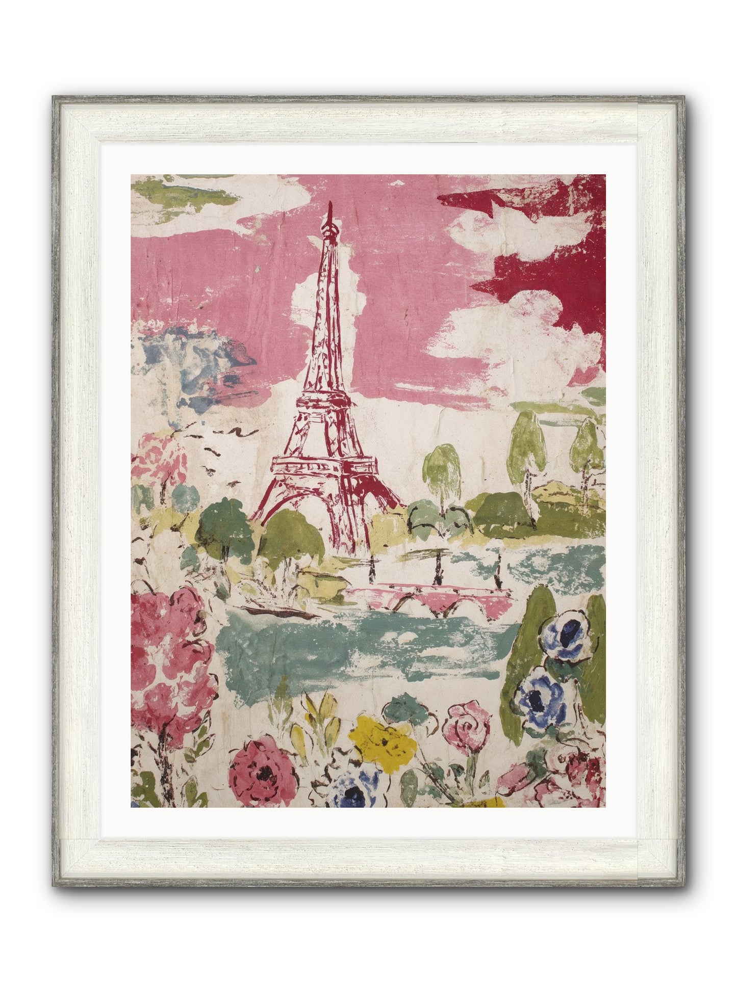 The Pink Hour Framed Print - Driftwood White 30x40
