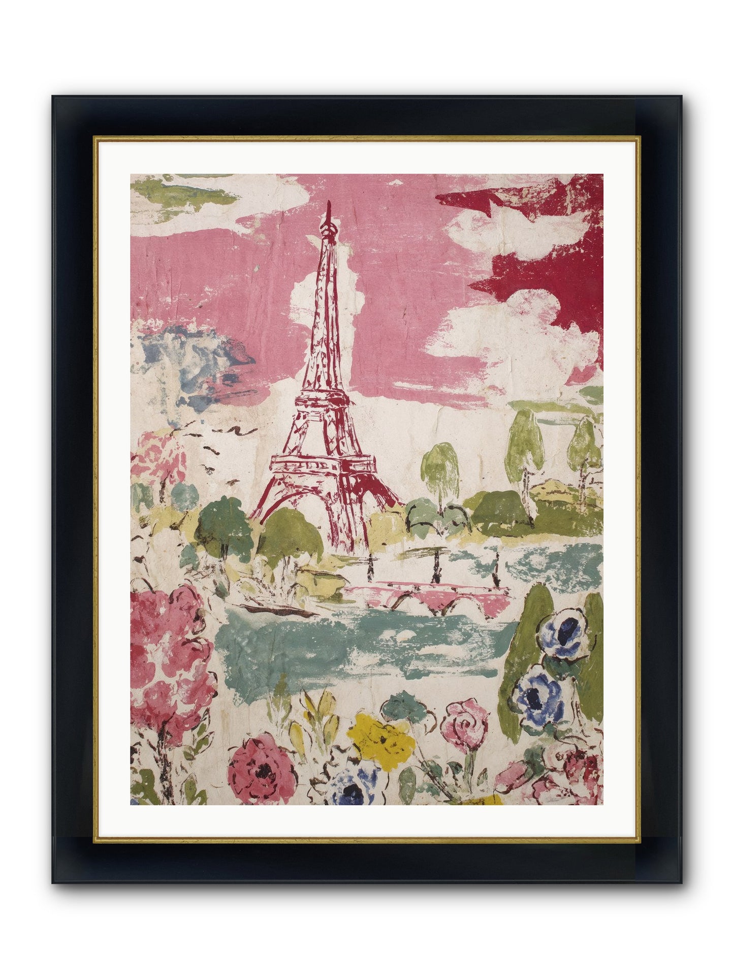 The Pink Hour Framed Print - Wide Black w/Gold 30x40
