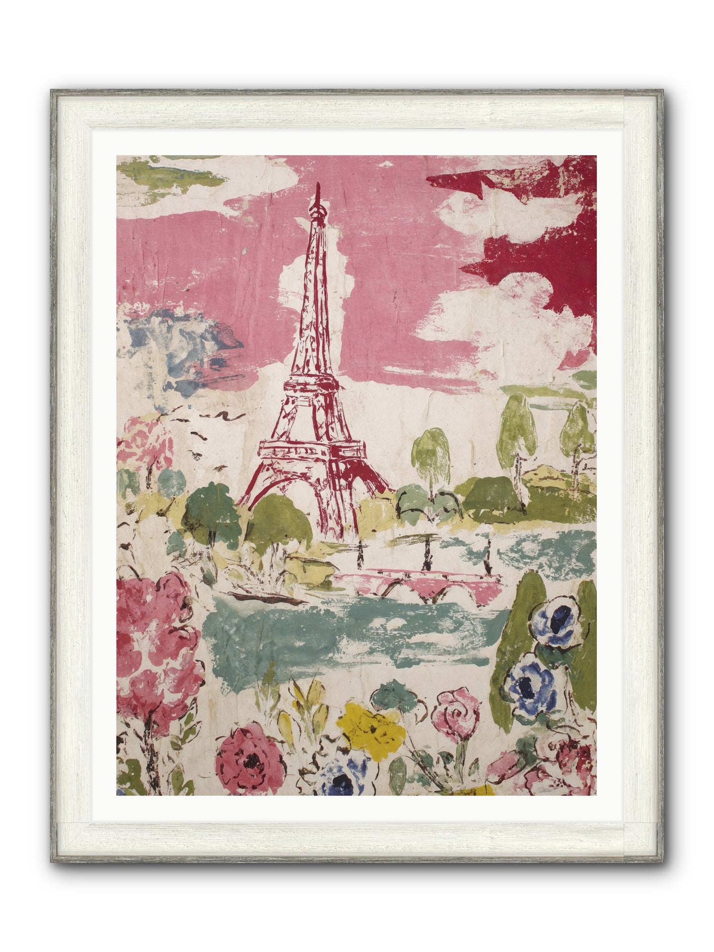 The Pink Hour Framed Print - Driftwood White 36x48