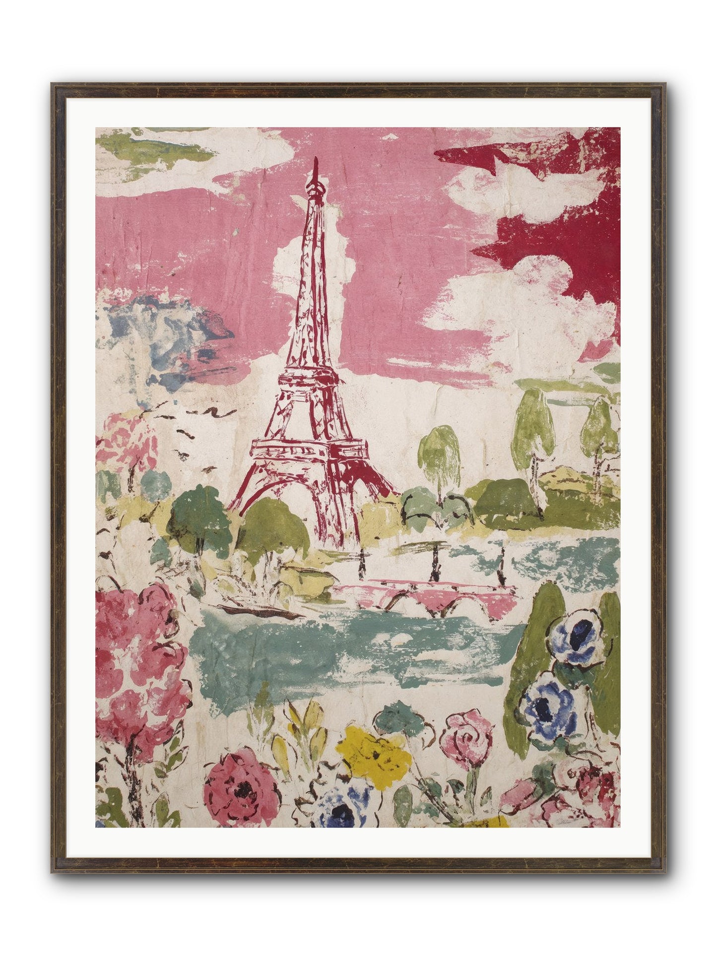 The Pink Hour Framed Print - Slimwoods Black/Gold 36x48