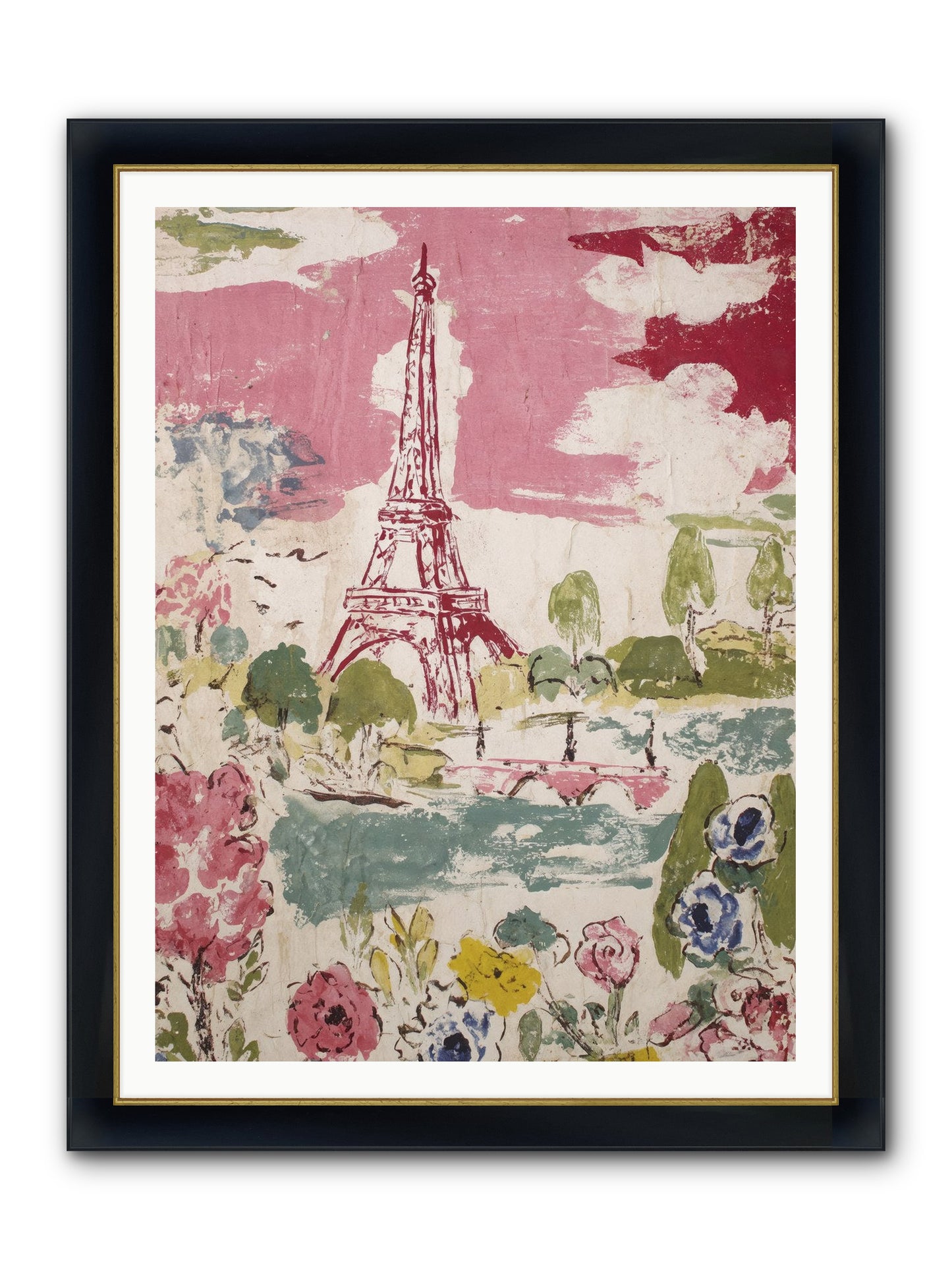 The Pink Hour Framed Print - Wide Black w/Gold 36x48