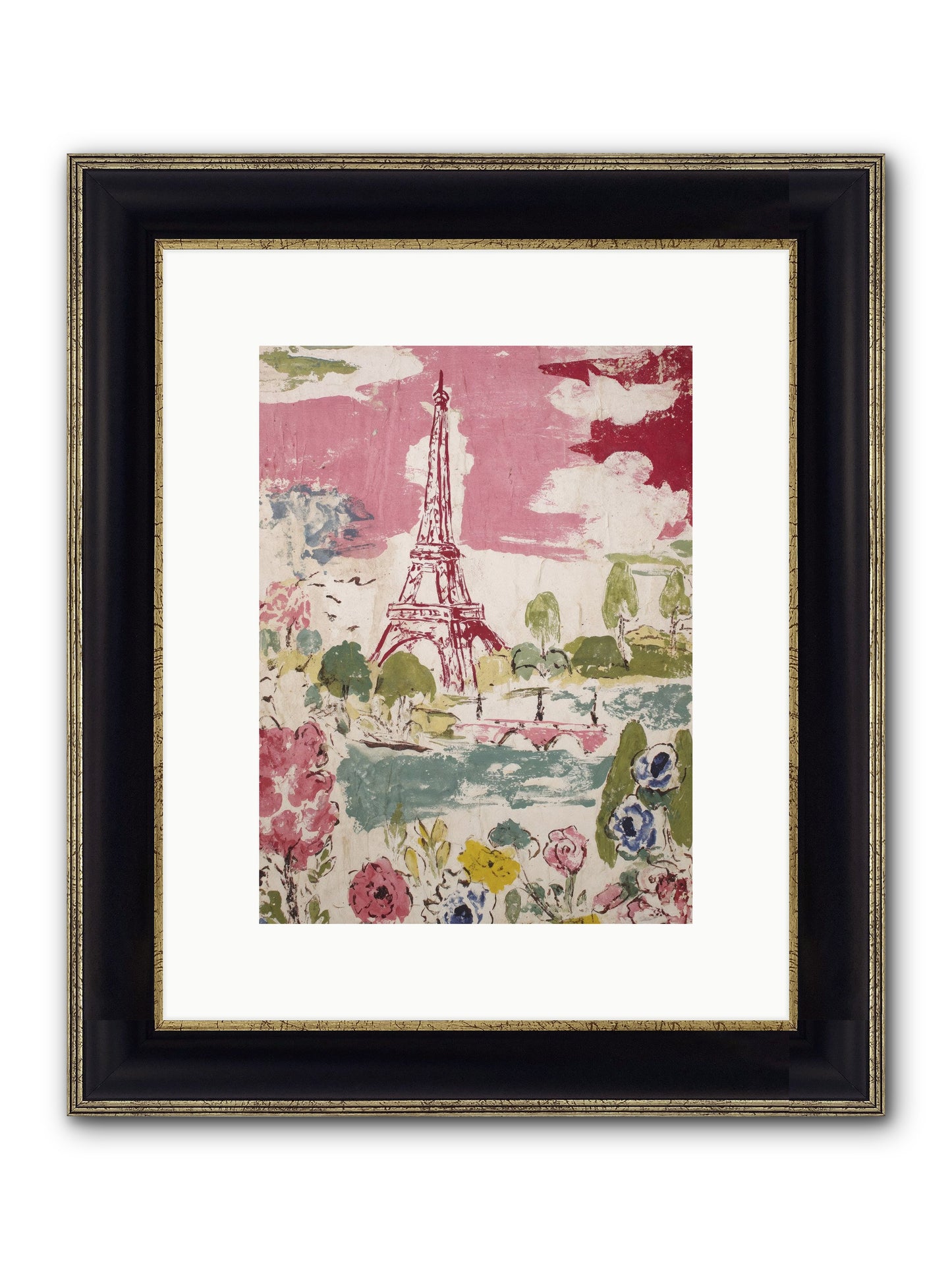 The Pink Hour Framed Print - Black & Gold 9x12
