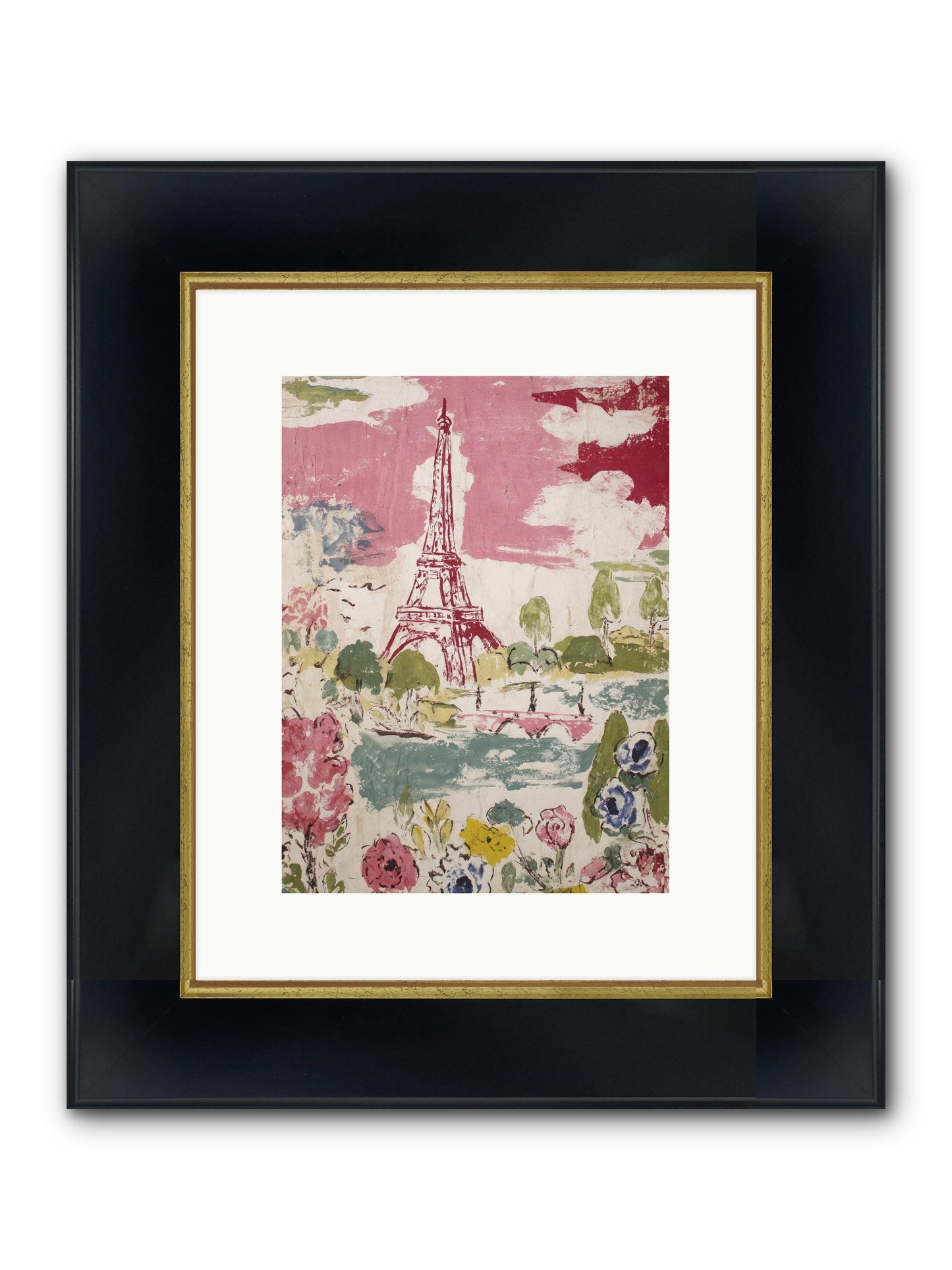 The Pink Hour Framed Print - Wide Black w/Gold 9x12