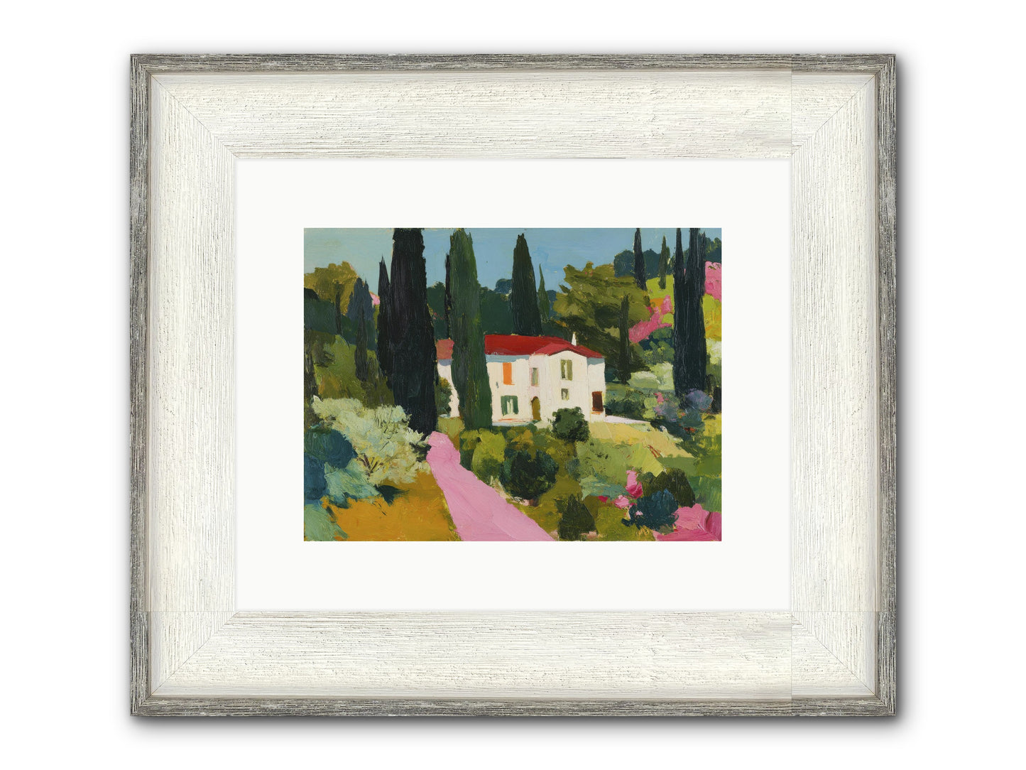 The Pink Path Framed Print - Driftwood White 12x9