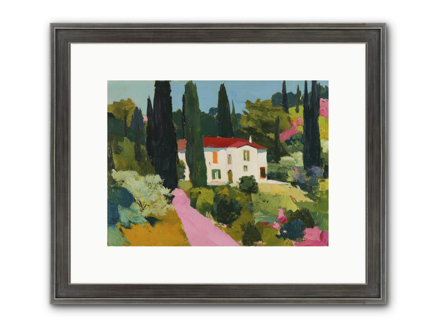 The Pink Path Framed Print - Slimwoods Black/Silver 12x9