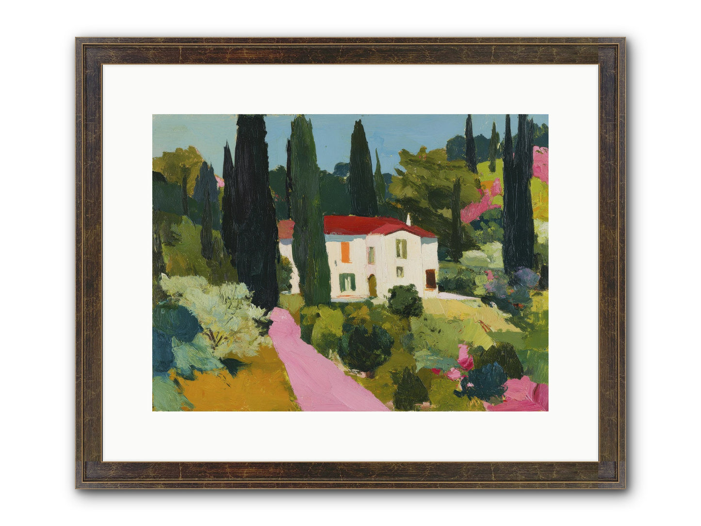 The Pink Path Framed Print - Slimwoods Black/Gold 16x12