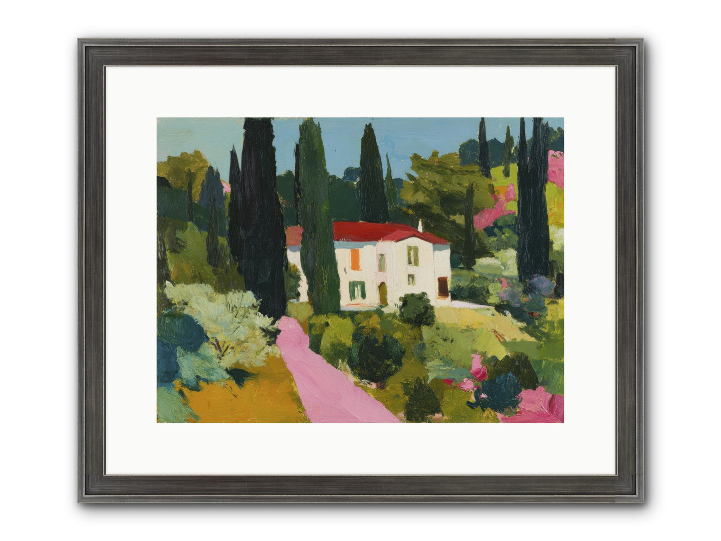 The Pink Path Framed Print - Slimwoods Black/Silver 16x12