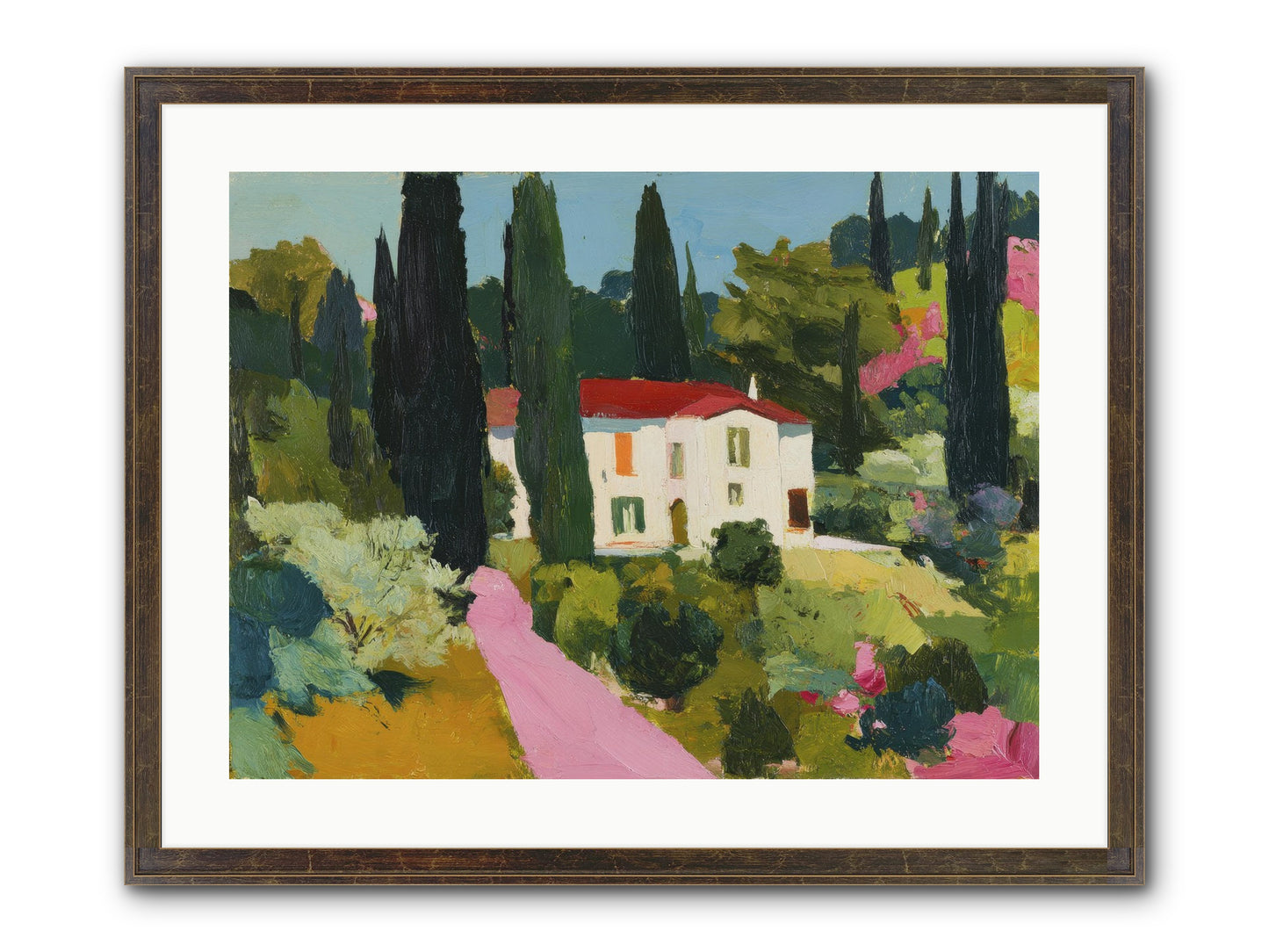 The Pink Path Framed Print - Slimwoods Black/Gold 24x18
