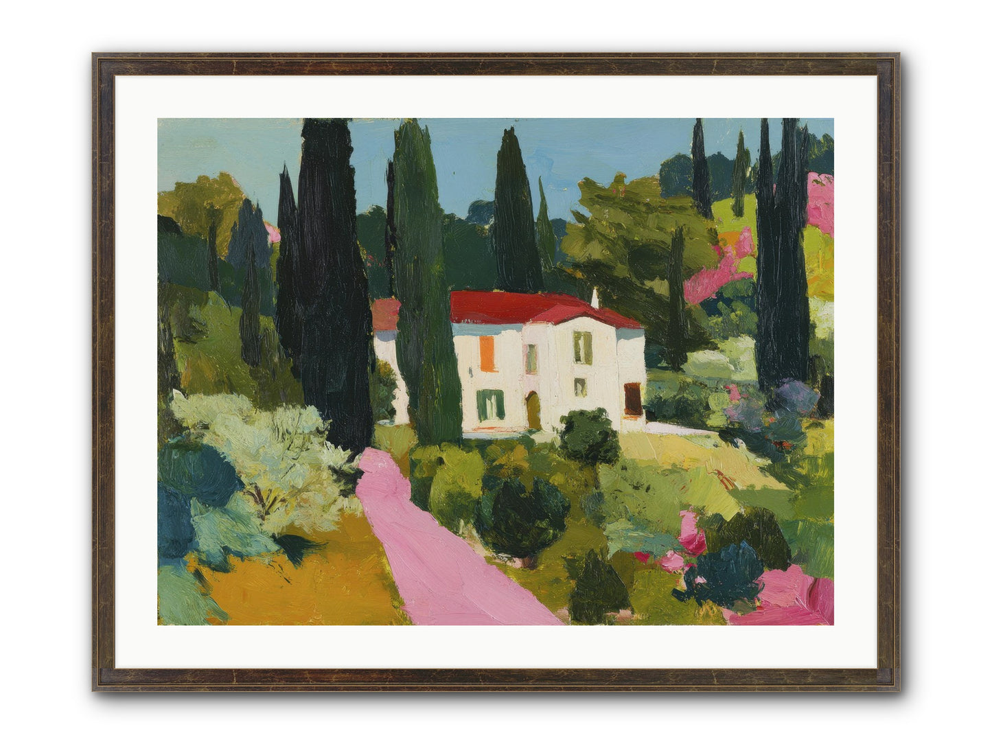 The Pink Path Framed Print - Slimwoods Black/Gold 32x24