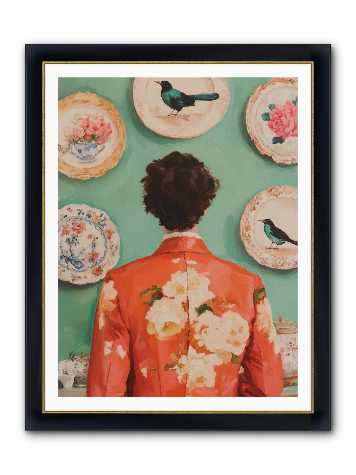 The Porcelain Diaries Framed Print - Wide Black w/Gold 36x48