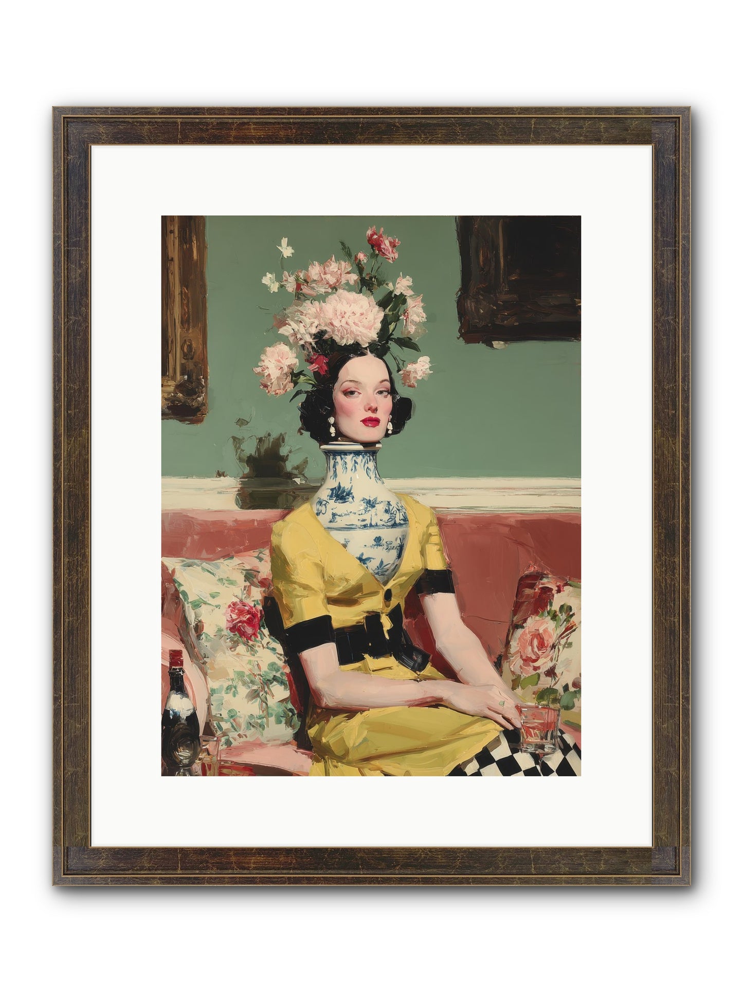 The Porcelain Parlour Framed Print - Slimwoods Black/Gold 12x16