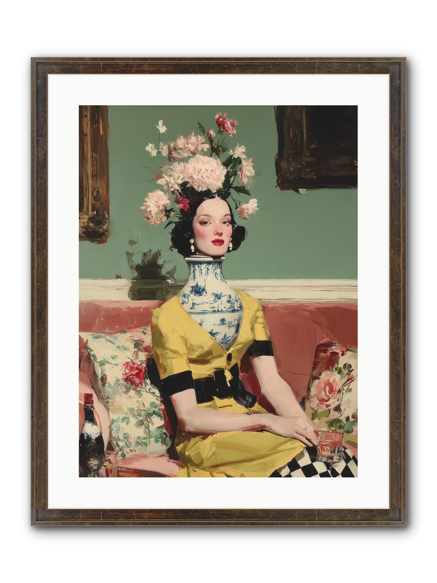 The Porcelain Parlour Framed Print - Slimwoods Black/Gold 18x24