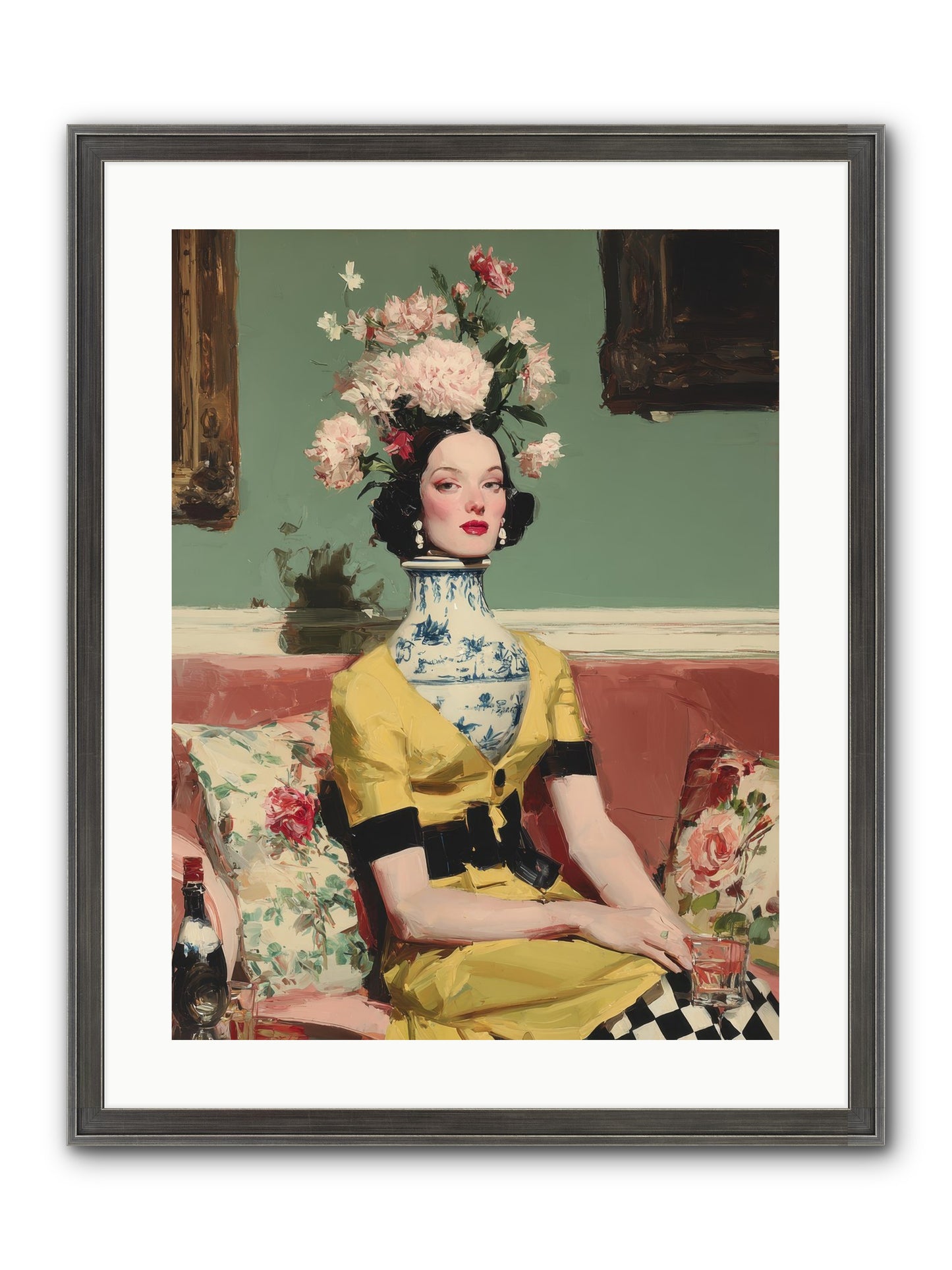 The Porcelain Parlour Framed Print - Slimwoods Black/Silver 18x24