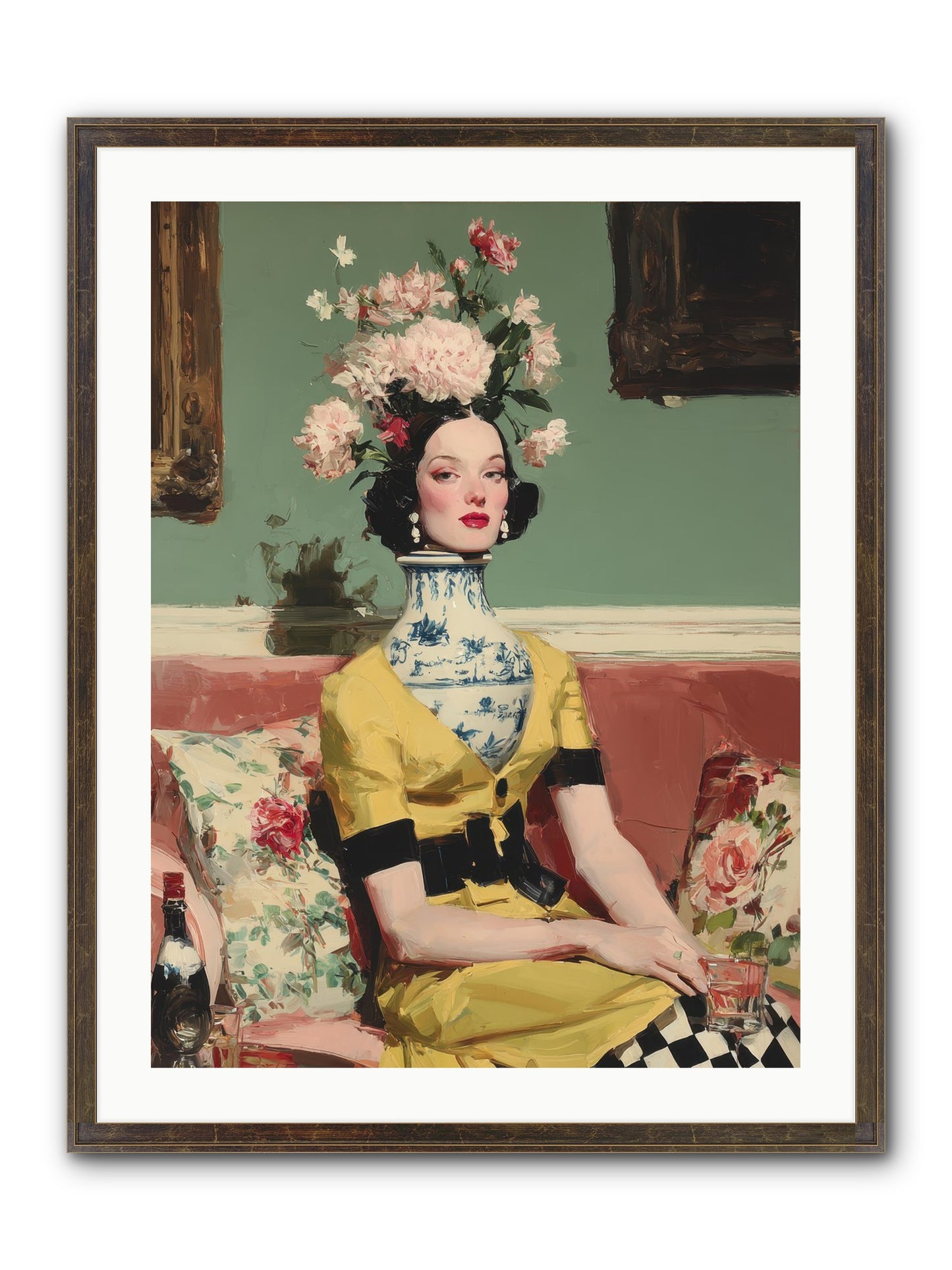 The Porcelain Parlour Framed Print - Slimwoods Black/Gold 24x32