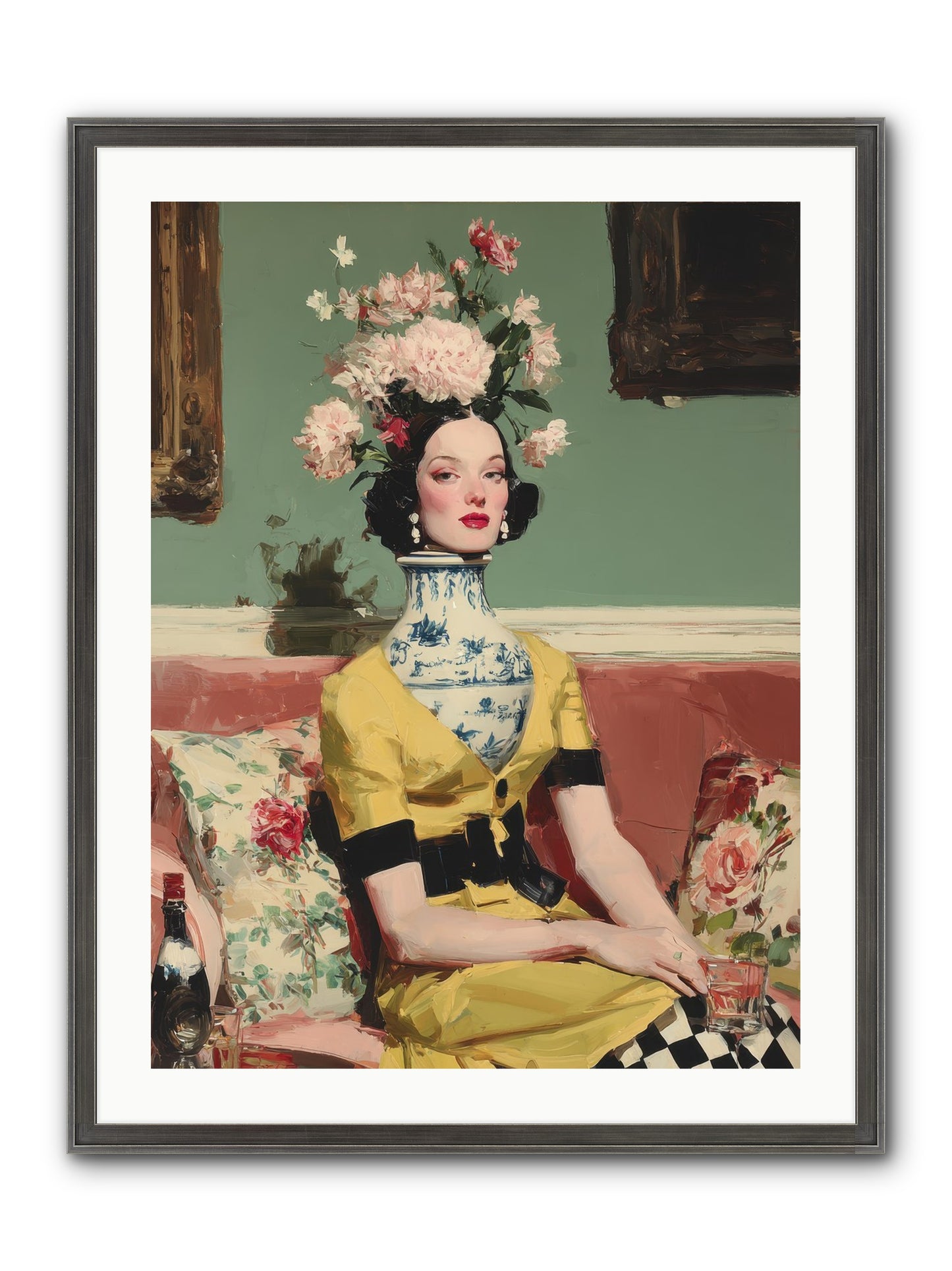 The Porcelain Parlour Framed Print - Slimwoods Black/Silver 24x32