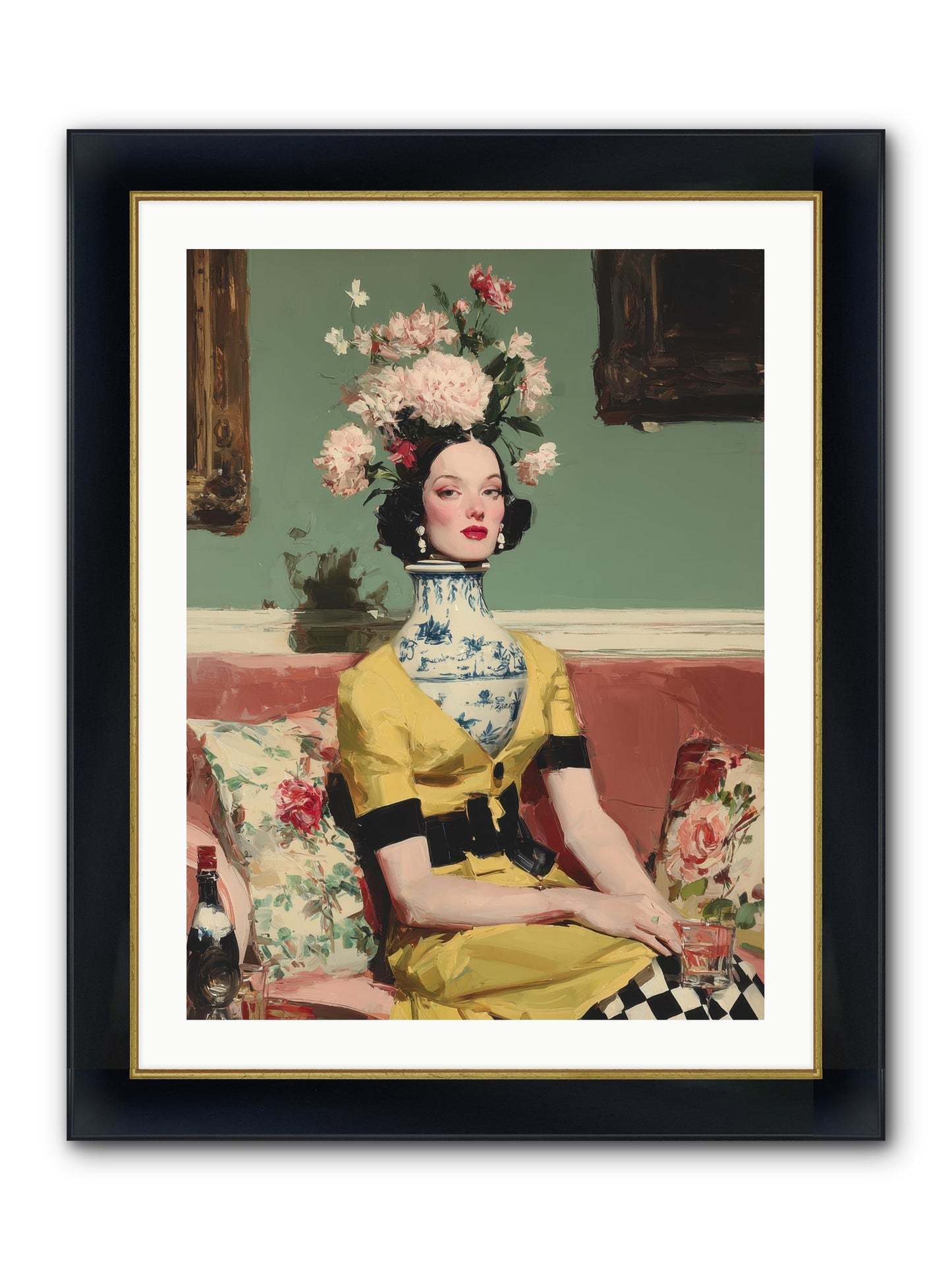 The Porcelain Parlour Framed Print - Wide Black w/Gold 24x32