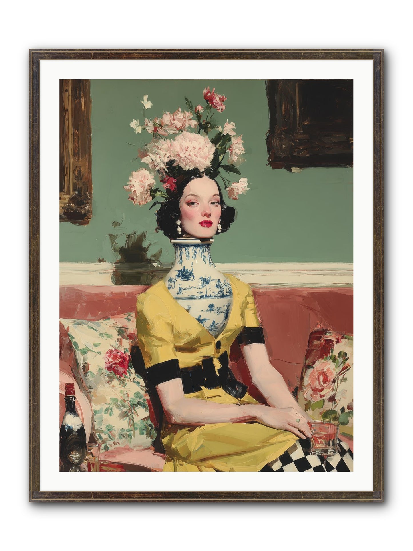 The Porcelain Parlour Framed Print - Slimwoods Black/Gold 30x40