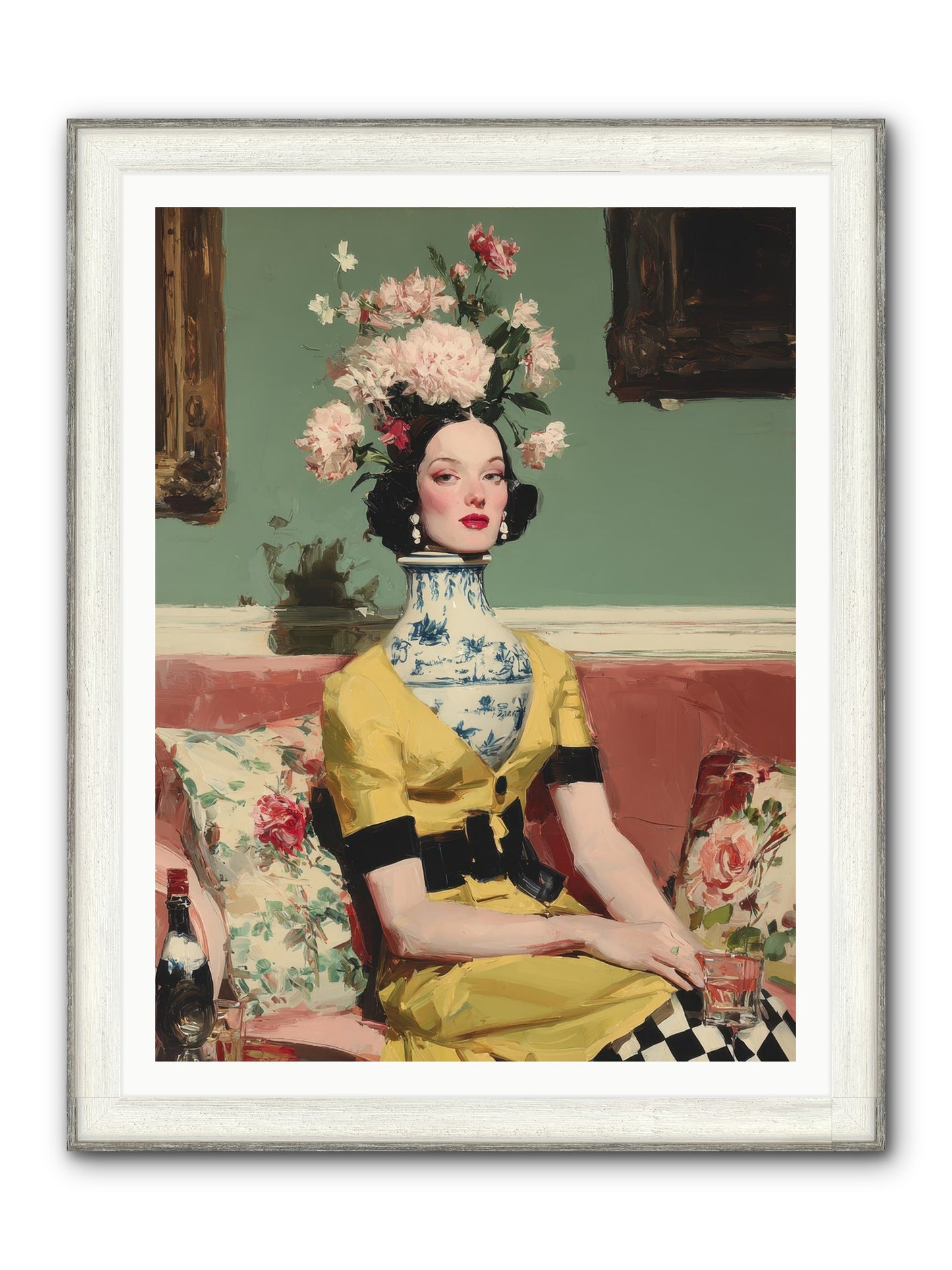 The Porcelain Parlour Framed Print - Driftwood White 36x48