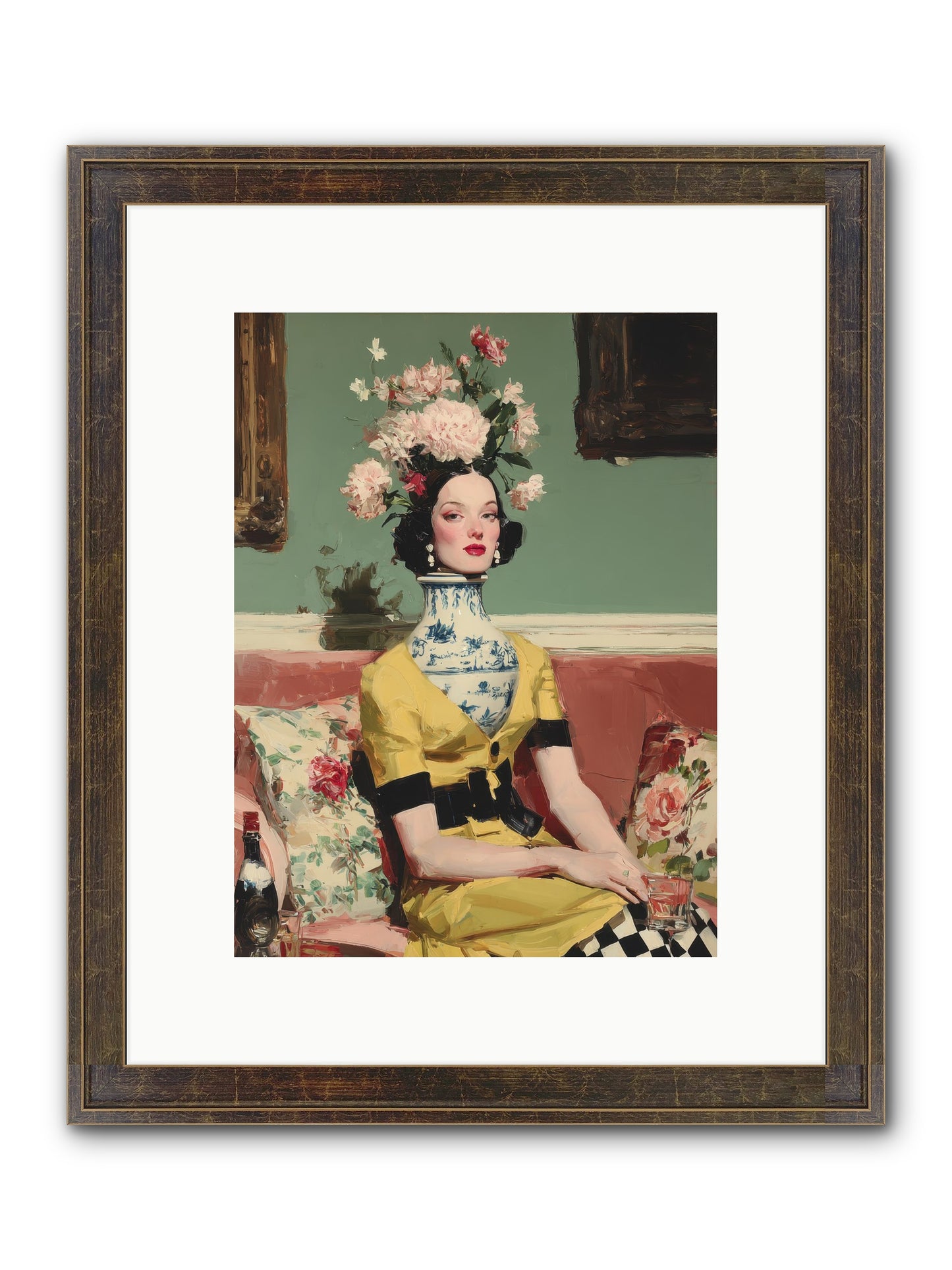 The Porcelain Parlour Framed Print - Slimwoods Black/Gold 9x12