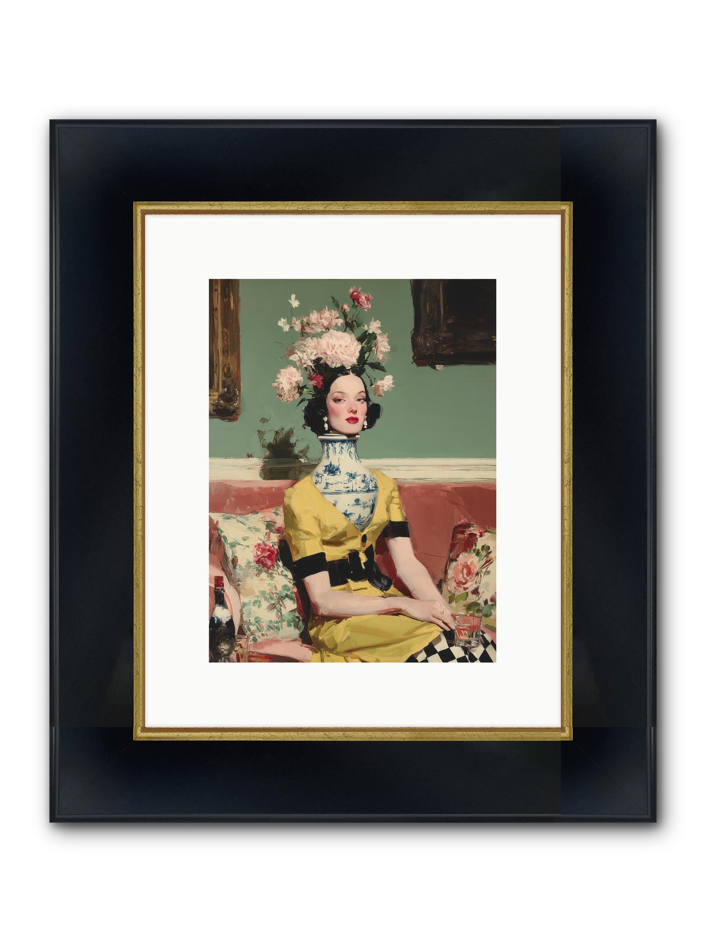 The Porcelain Parlour Framed Print - Wide Black w/Gold 9x12