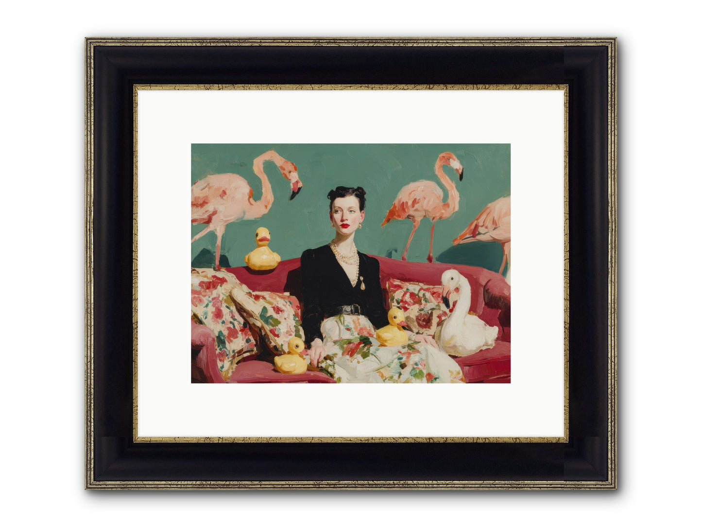 The Portraits Of Politesse Framed Print - Black & Gold 12x9