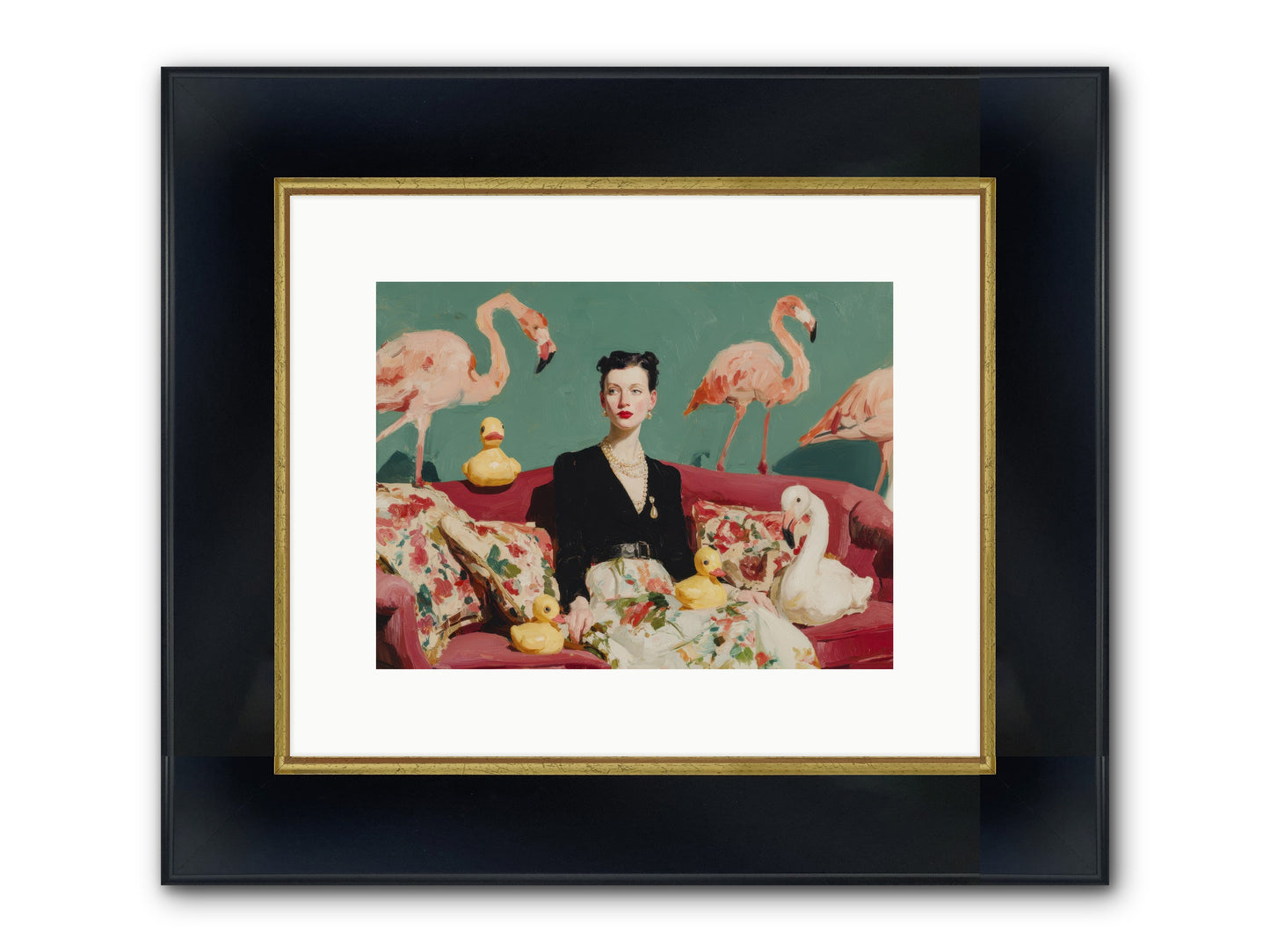 The Portraits Of Politesse Framed Print - Wide Black w/Gold 12x9