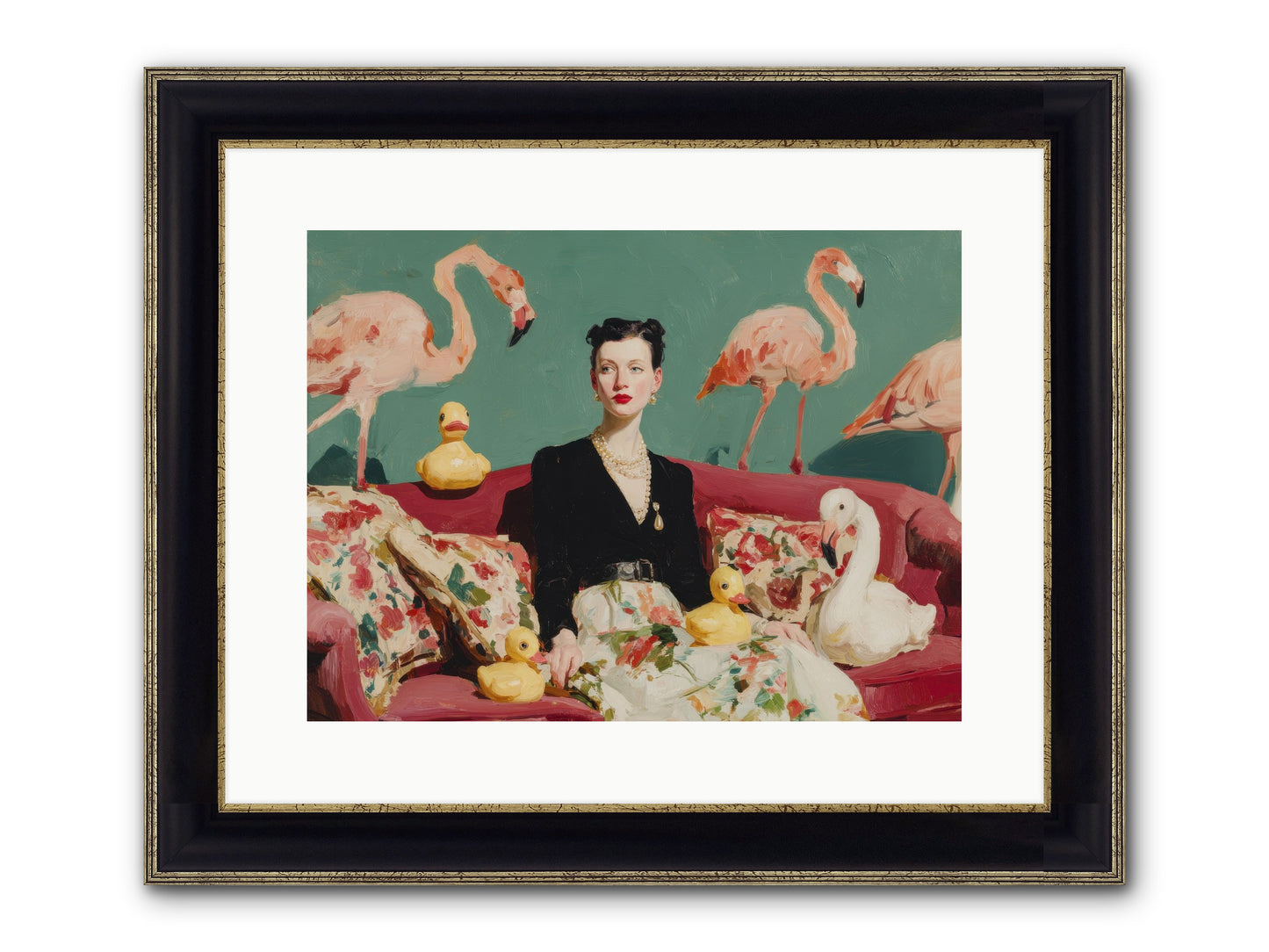 The Portraits Of Politesse Framed Print - Black & Gold 16x12
