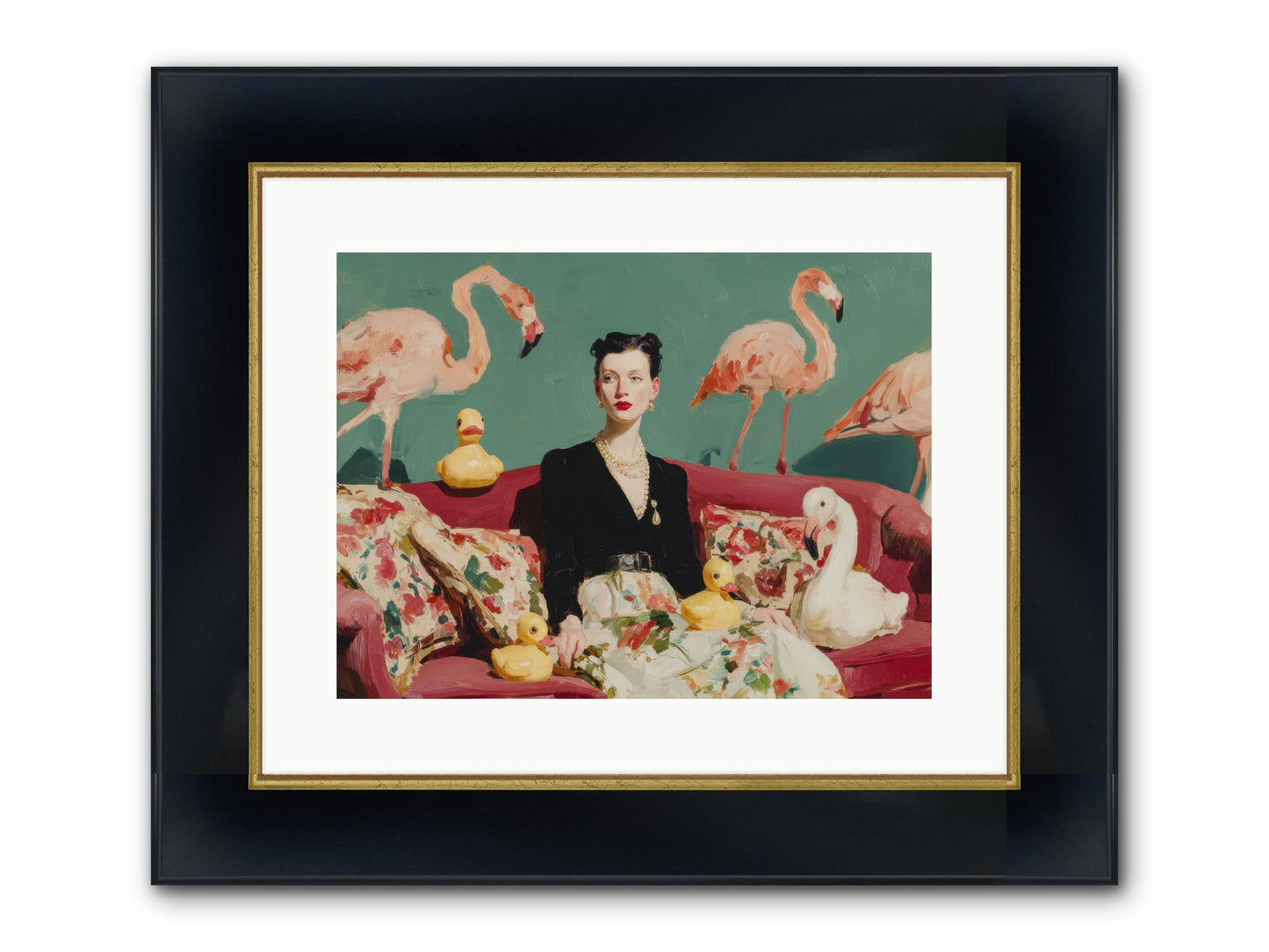 The Portraits Of Politesse Framed Print - Wide Black w/Gold 16x12