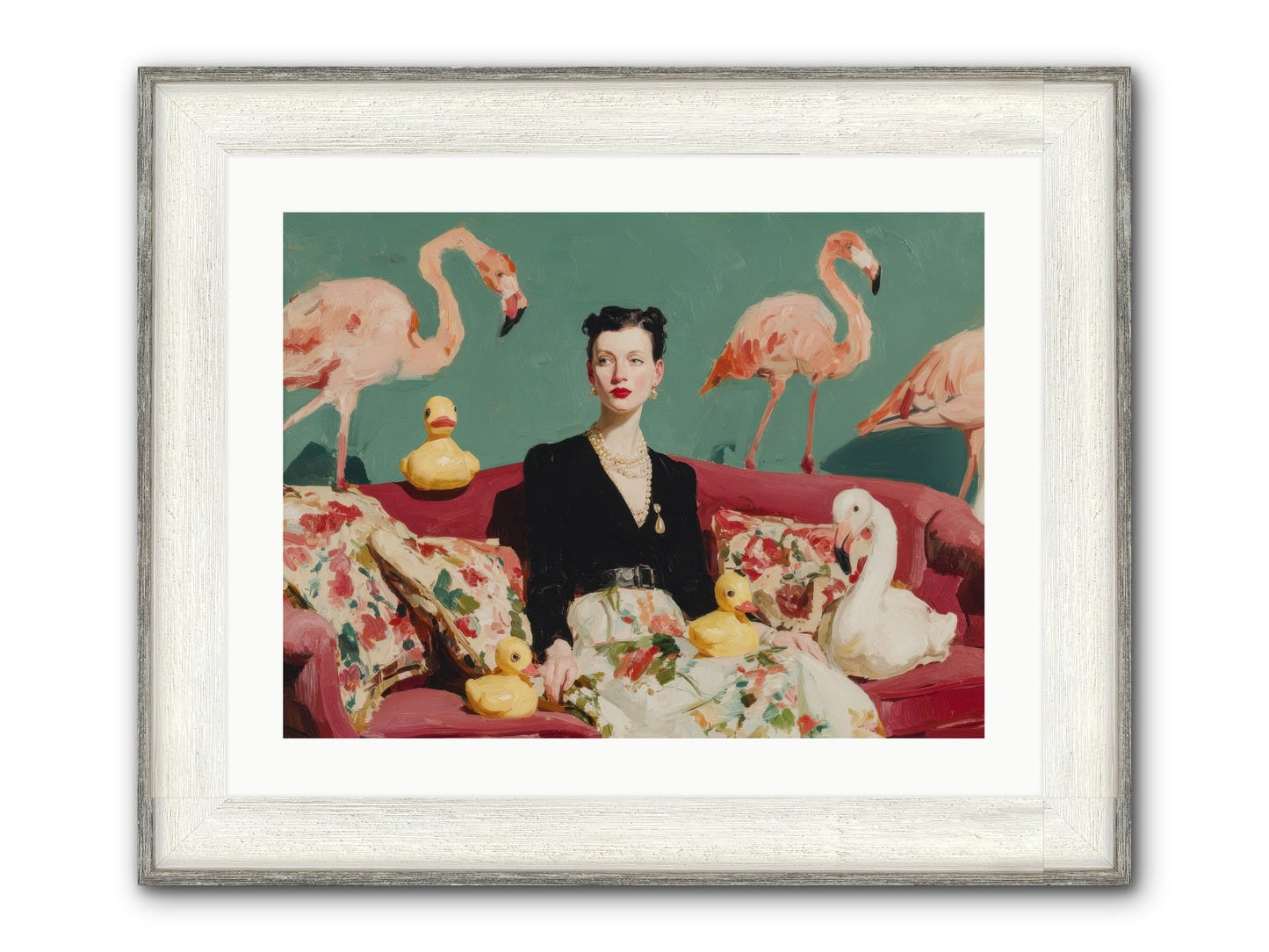 The Portraits Of Politesse Framed Print - Driftwood White 24x18