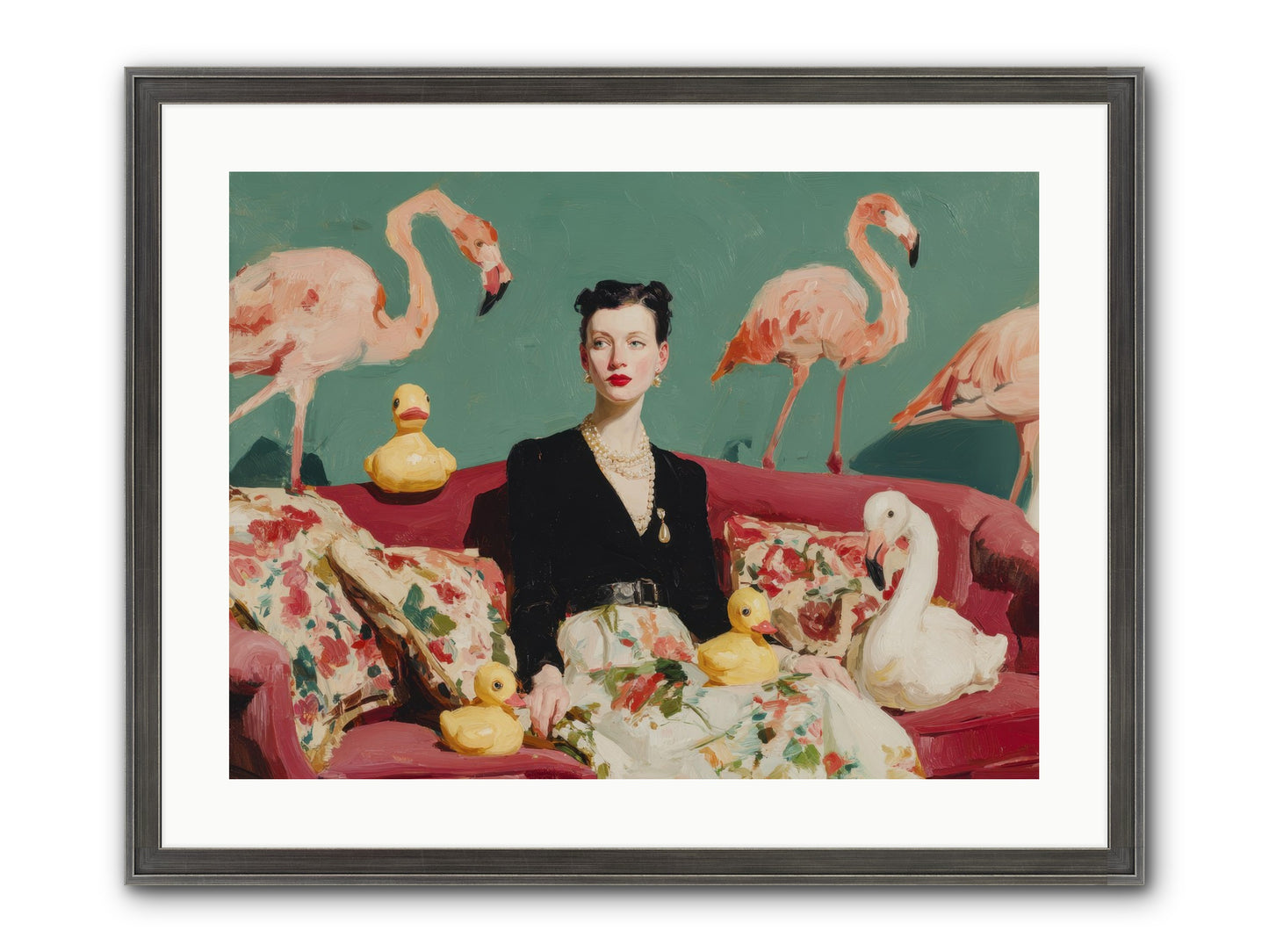 The Portraits Of Politesse Framed Print - Slimwoods Black/Silver 24x18