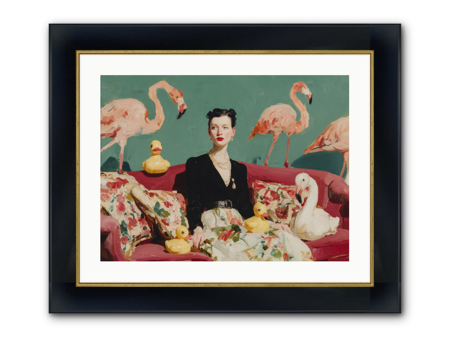The Portraits Of Politesse Framed Print - Wide Black w/Gold 24x18