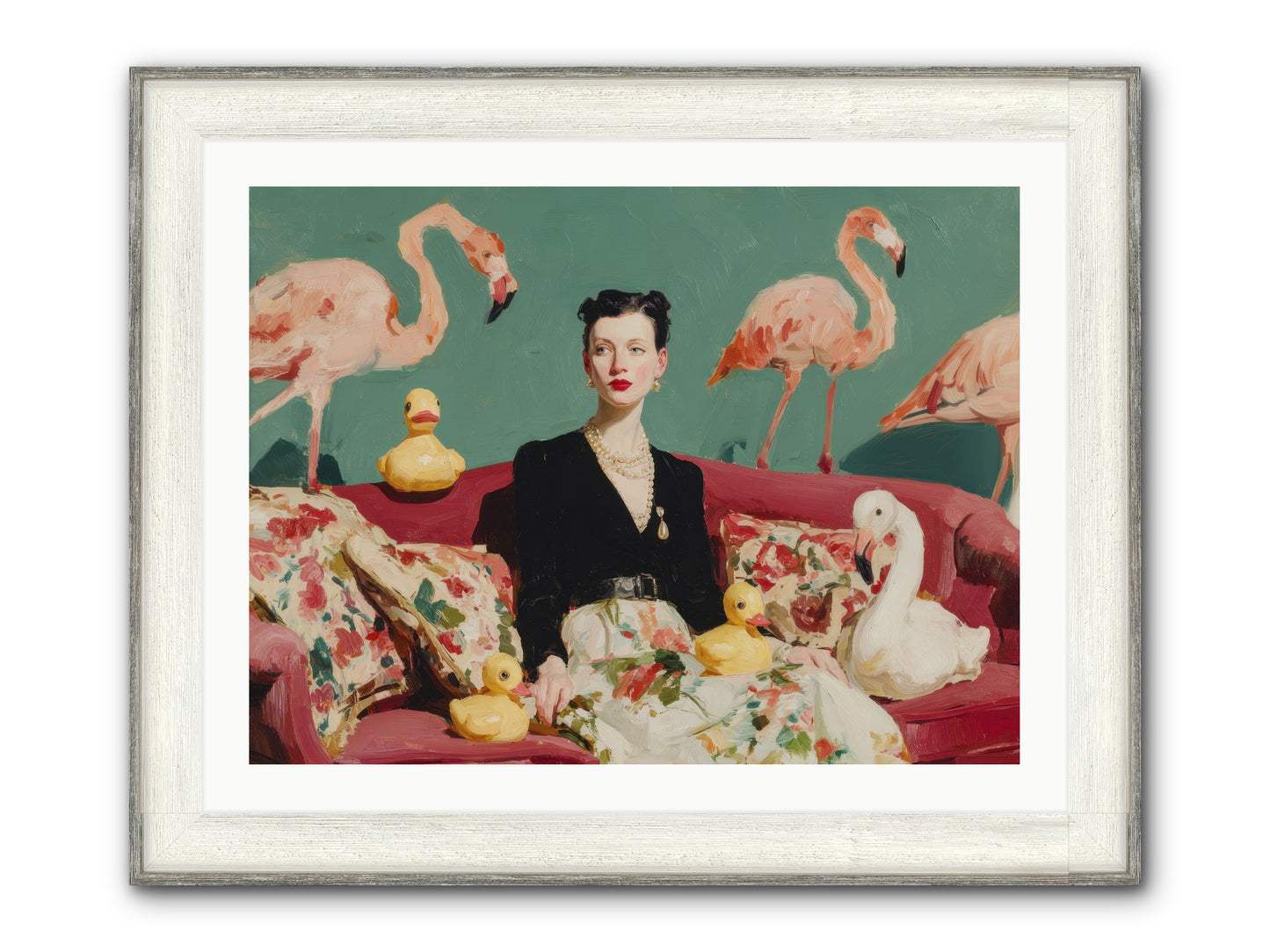 The Portraits Of Politesse Framed Print - Driftwood White 32x24