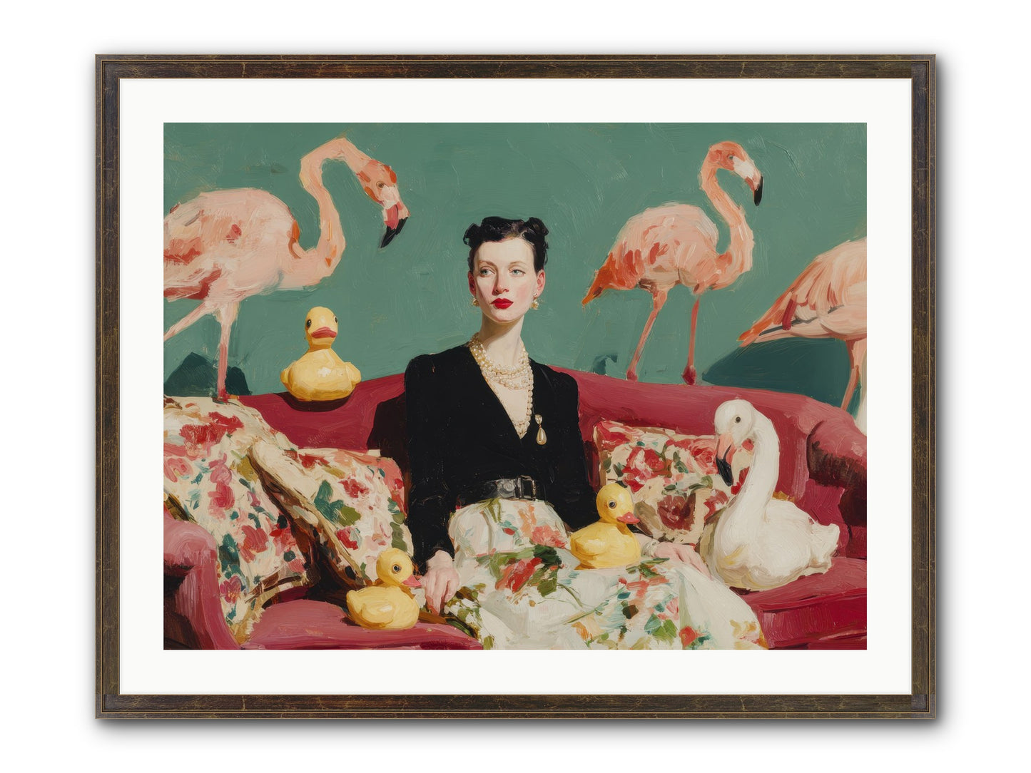 The Portraits Of Politesse Framed Print - Slimwoods Black/Gold 32x24