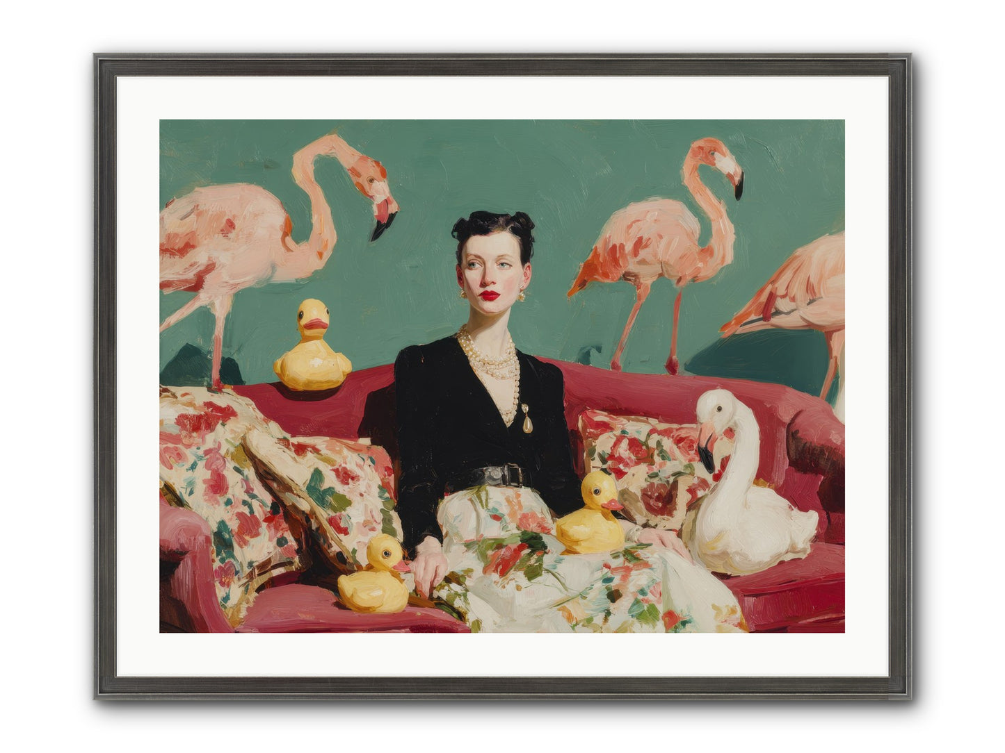 The Portraits Of Politesse Framed Print - Slimwoods Black/Silver 32x24