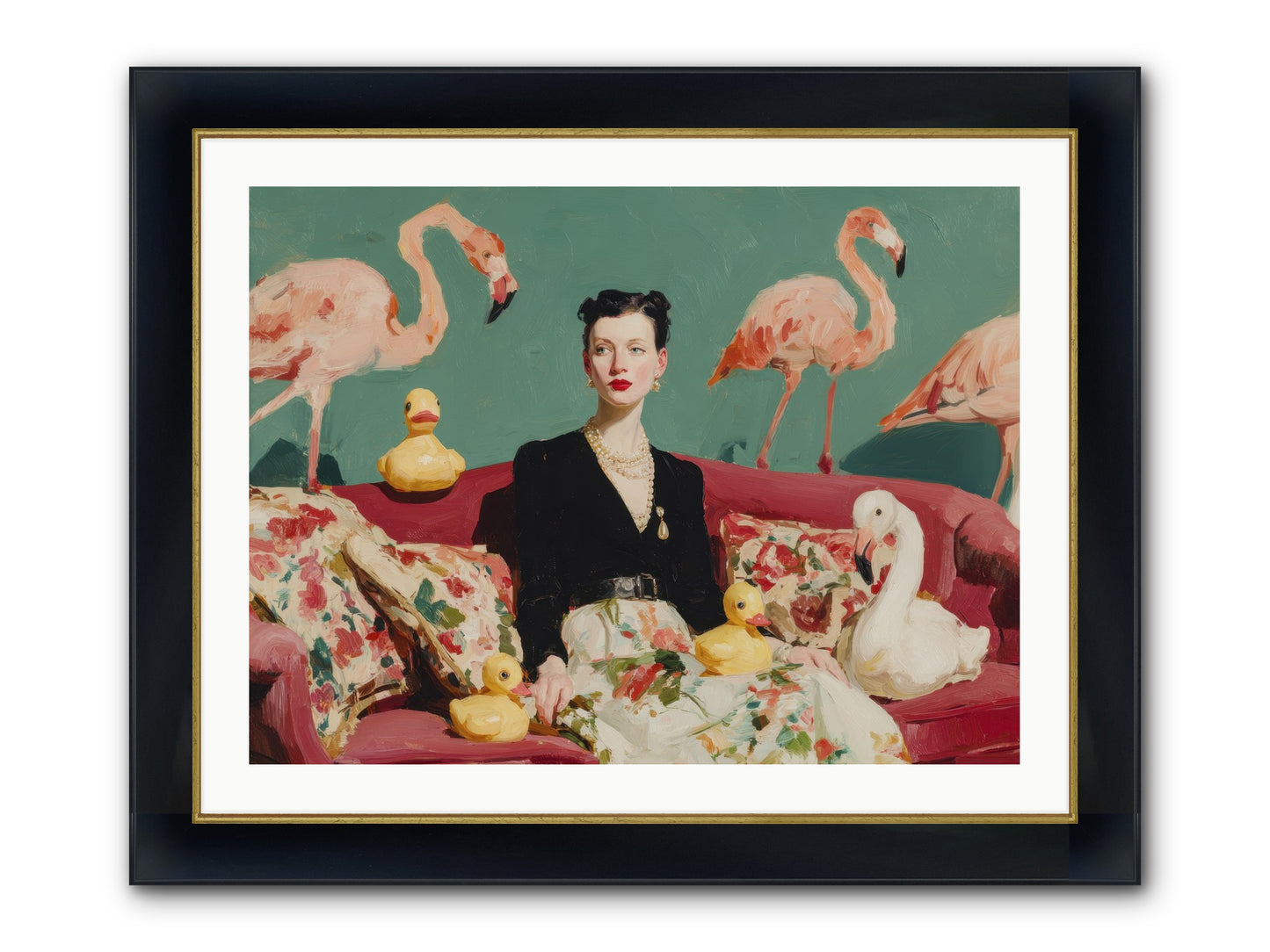 The Portraits Of Politesse Framed Print - Wide Black w/Gold 32x24