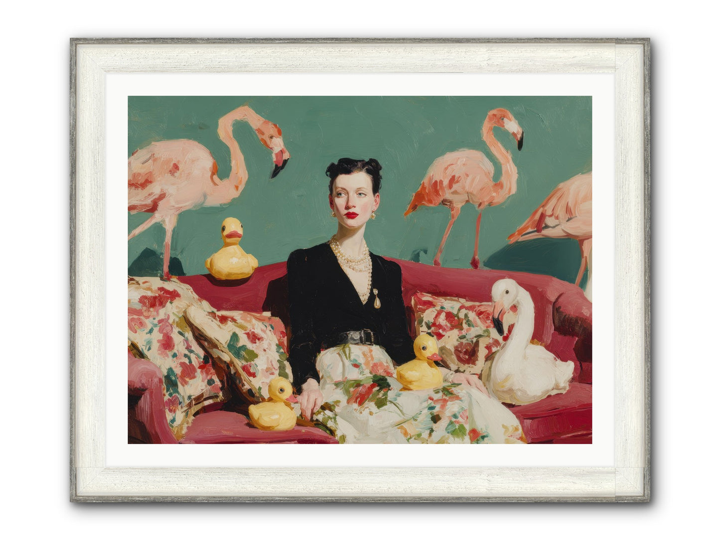 The Portraits Of Politesse Framed Print - Driftwood White 40x30